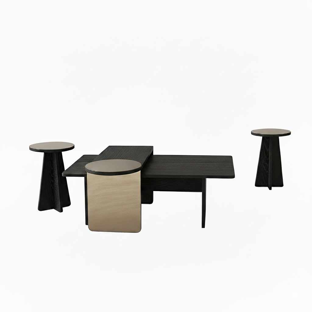 Luna Tisch 4er Set Schwarz