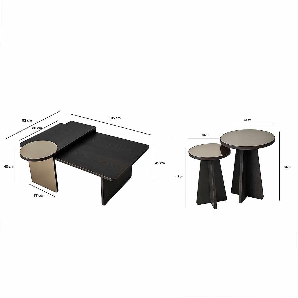 Luna Table Set of 4 Black