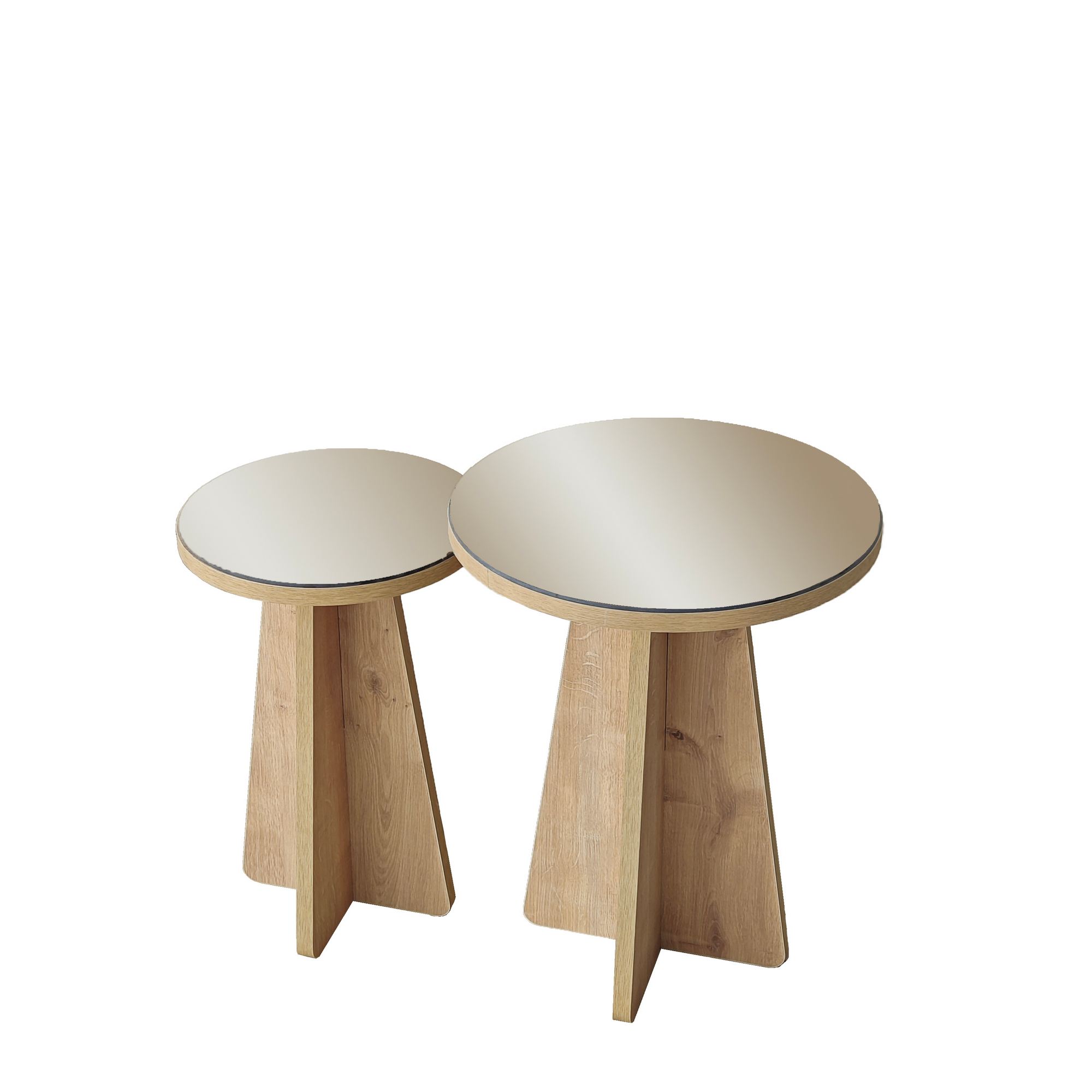Luna 2 Side Table Set of 2 Sapphire Oak