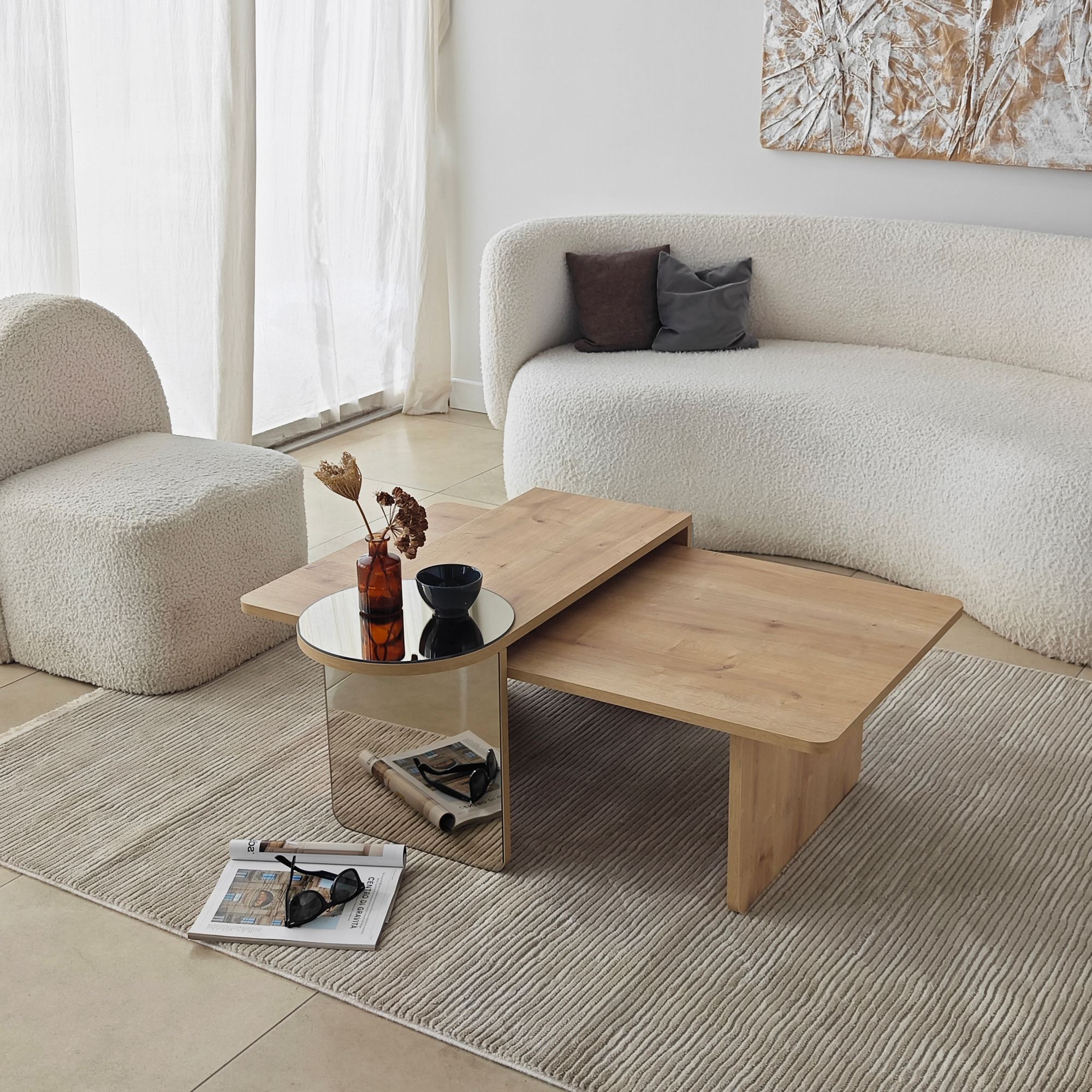 Luna 2 Tisch 2er Set Saphir-Eiche Optik