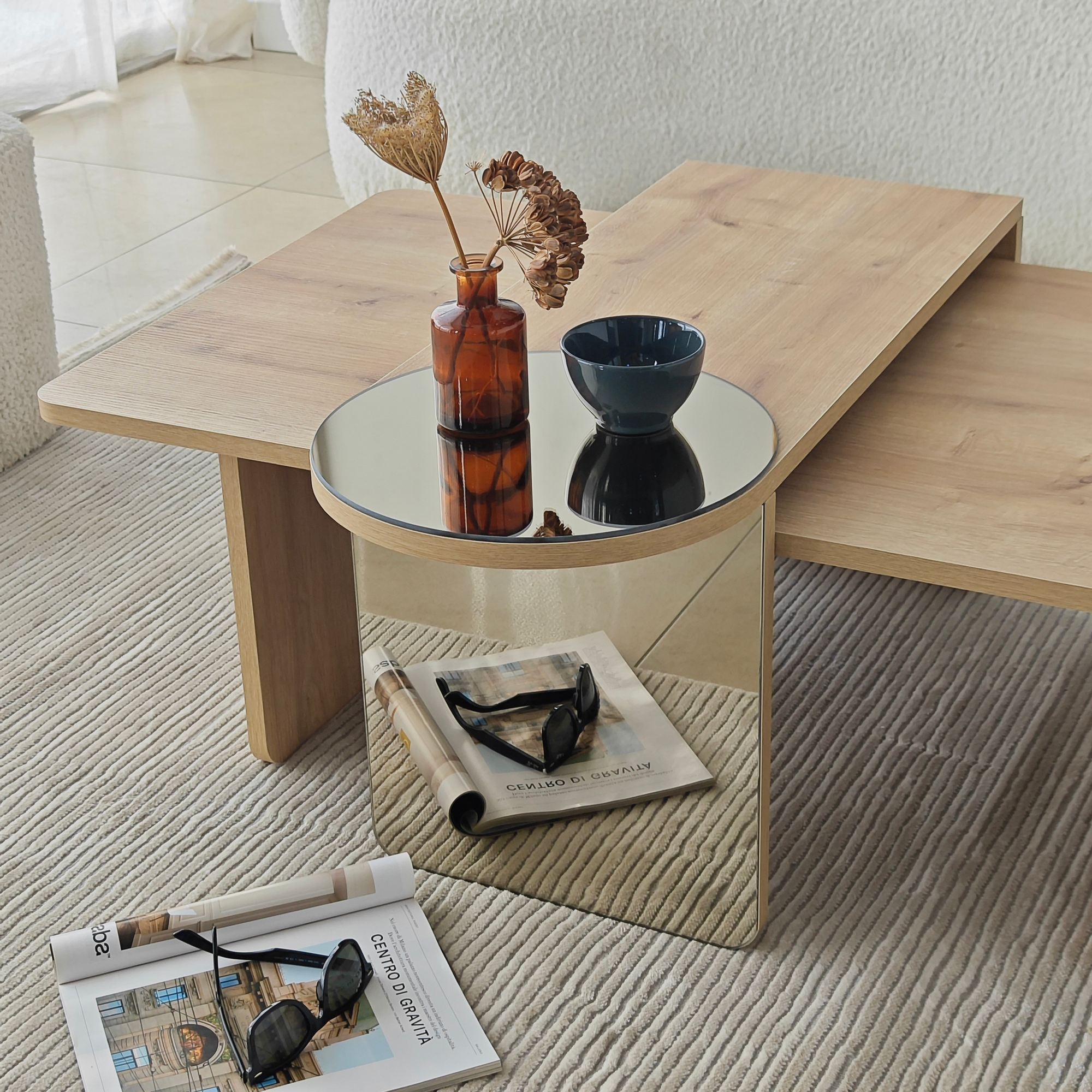 Luna 2 Tisch 2er Set Saphir-Eiche Optik