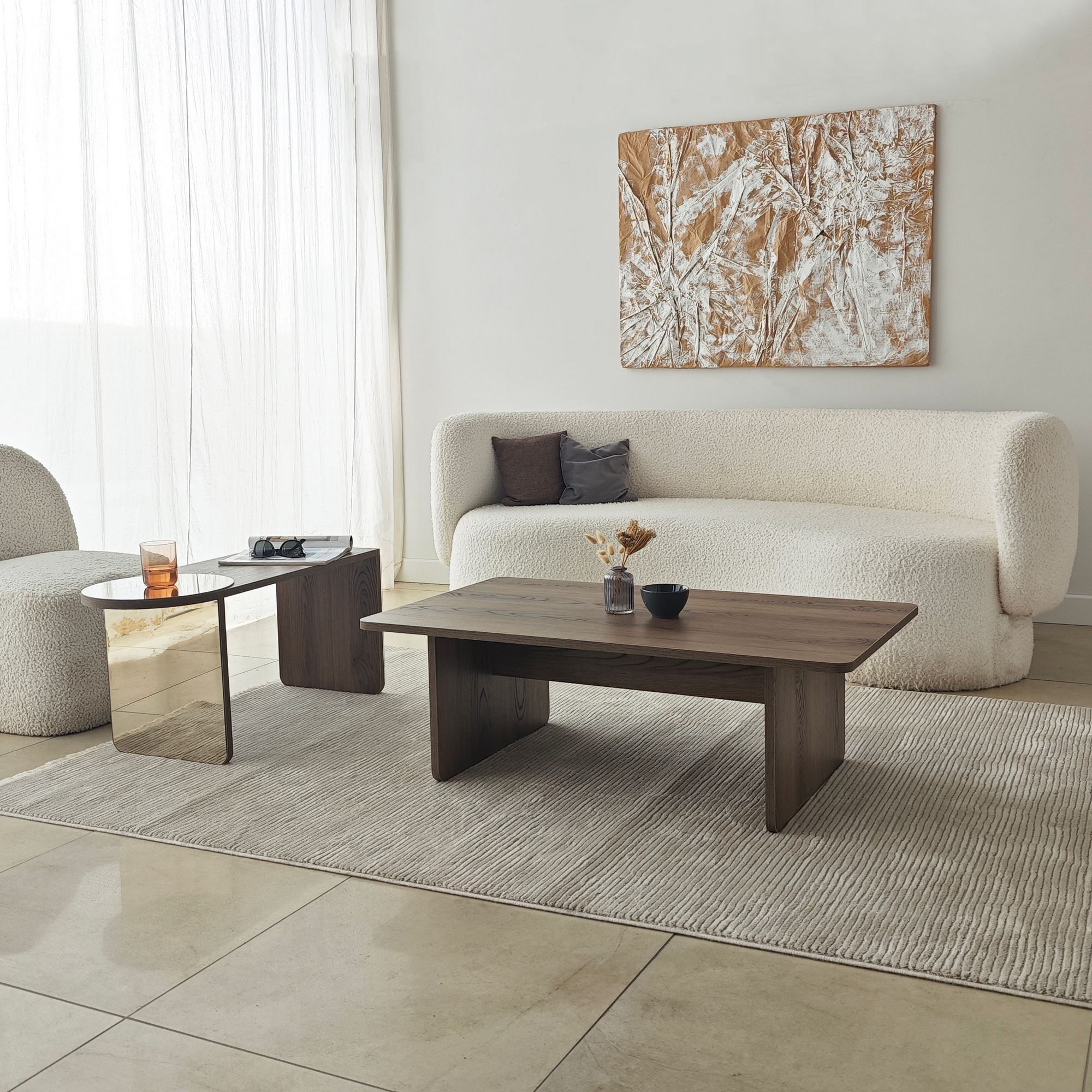 Luna 2 Table Set of 2 Walnut Look