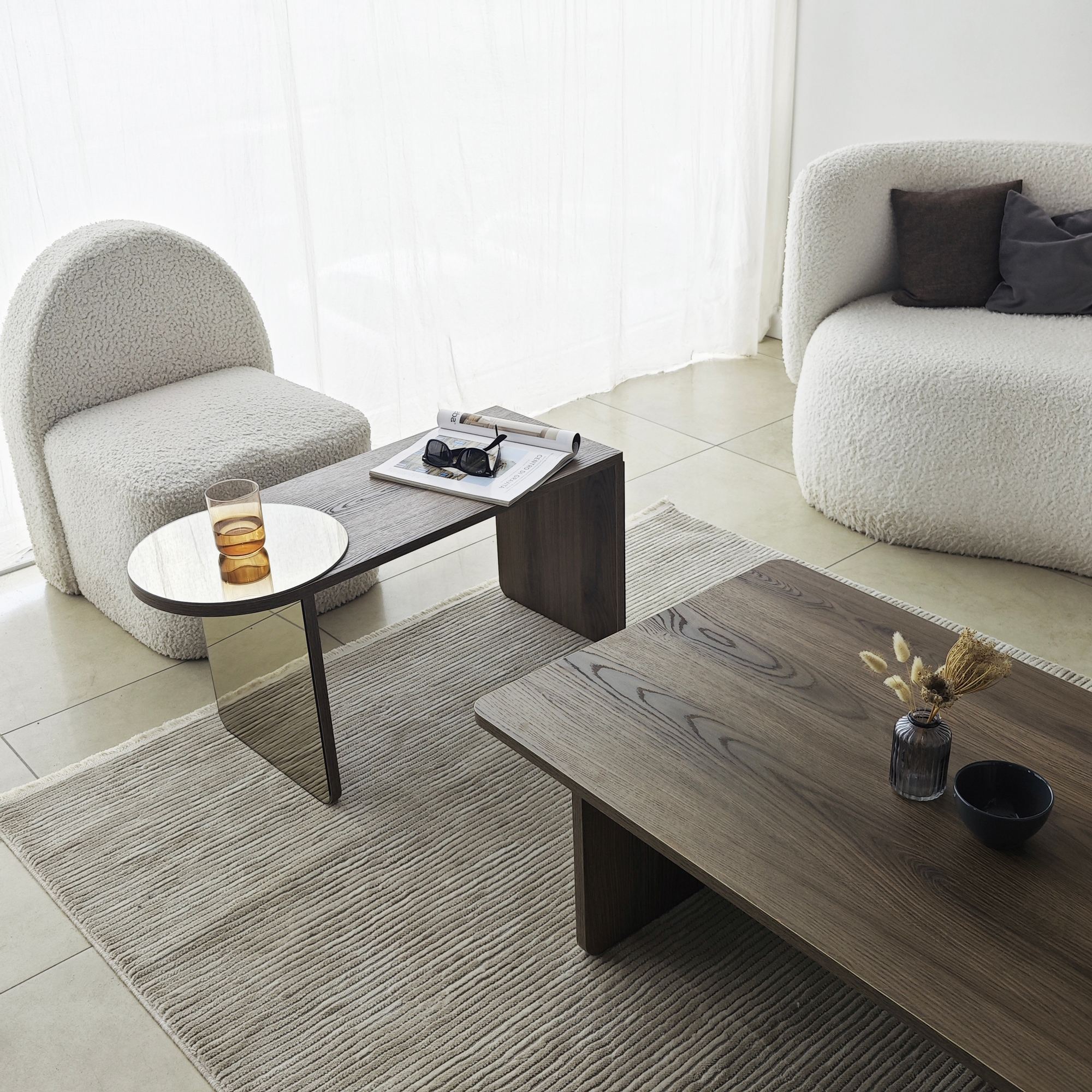 Luna 2 Tisch 2er Set Nussbaum Optik