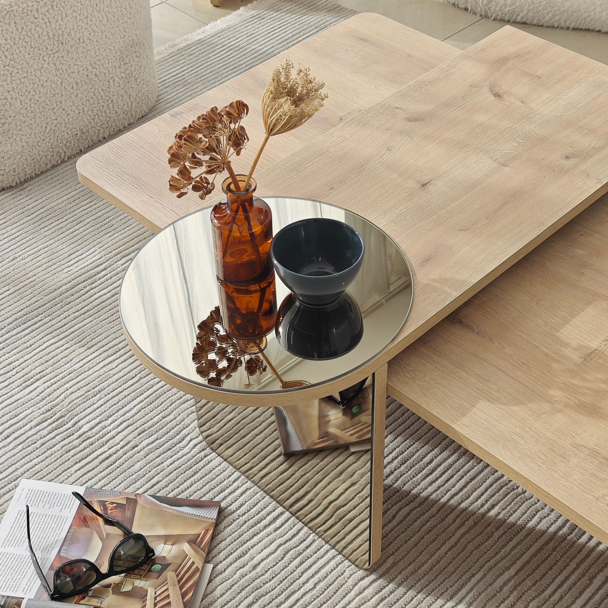 Luna 4 Table Set of 4 Sapphire-Oak