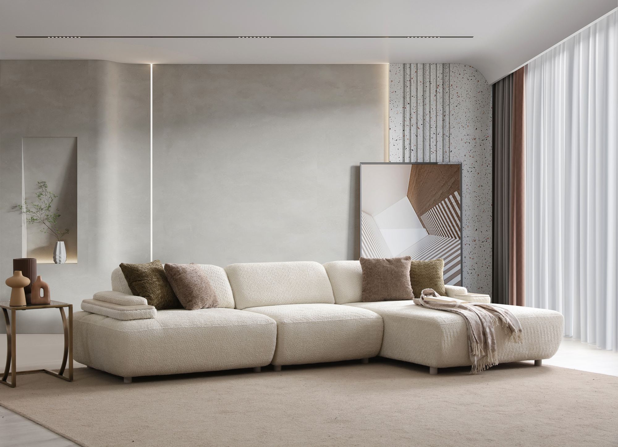 Toscana Sofa Chaise Longue Right Beige