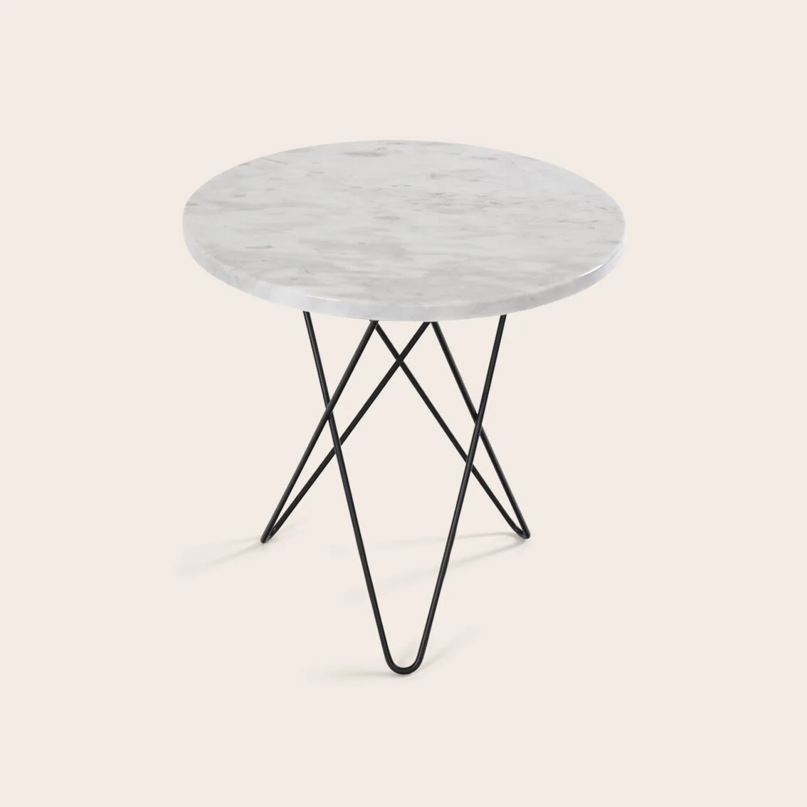 Mini O Tisch Hoch Marmor Weiß Ø 50cm 