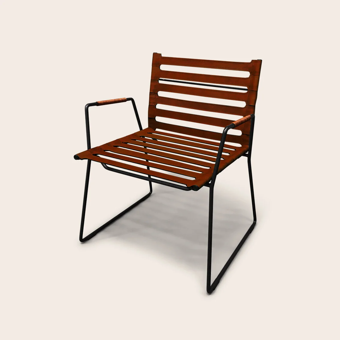 Strap Lounge Chair Leather Cognac