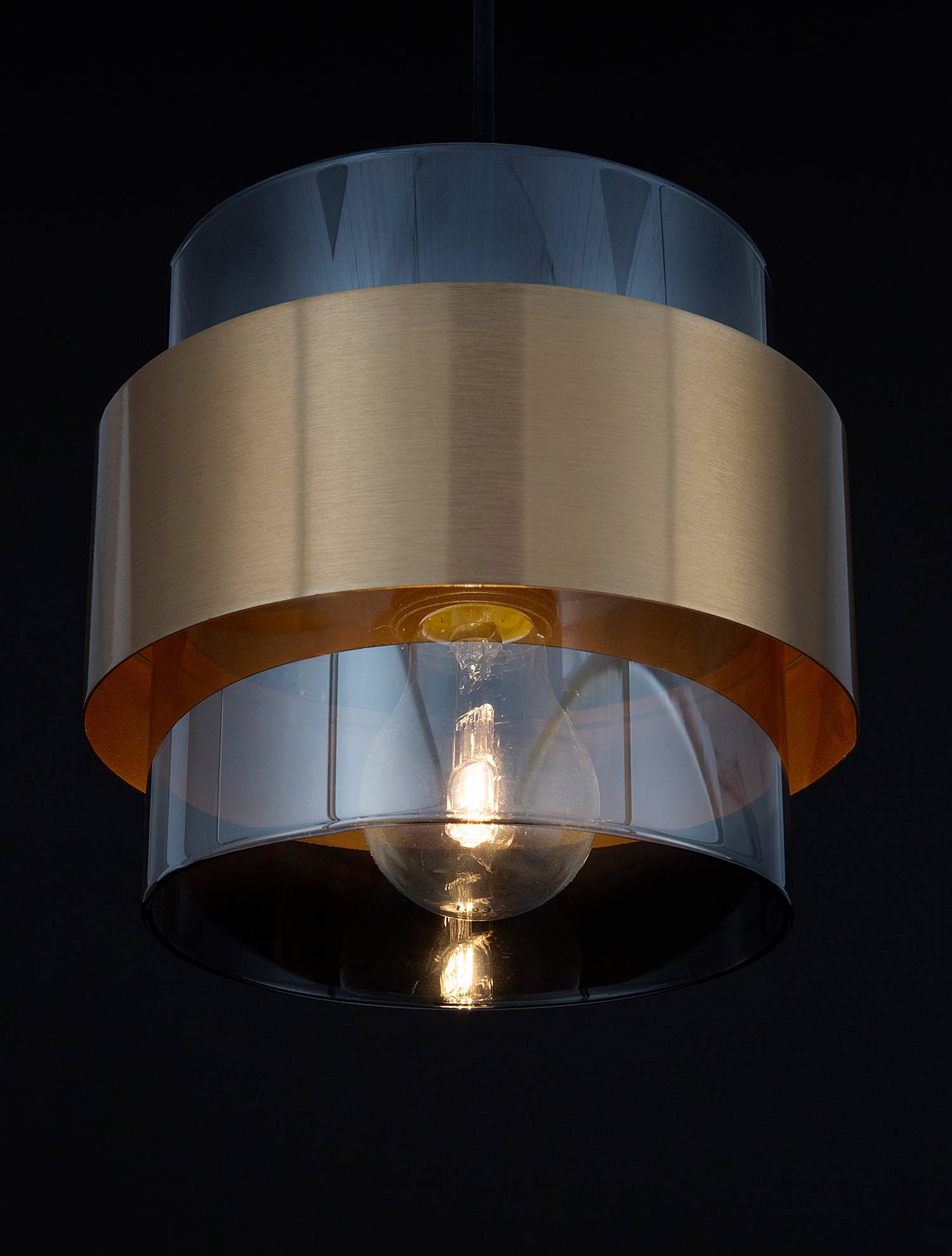 Sianna Type A Pendant Light Smoked Glass Gold