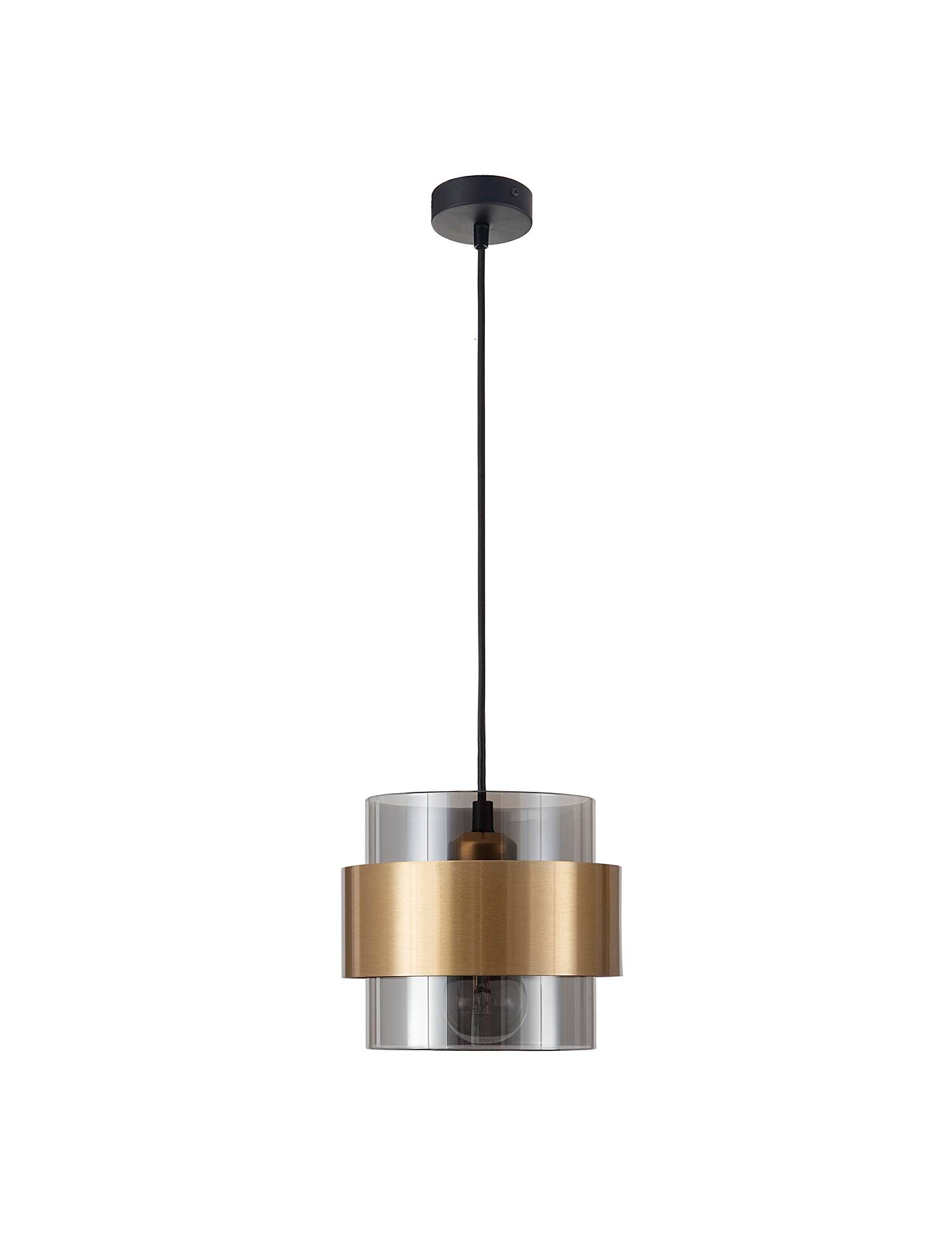 Sianna Type A Pendant Light Smoked Glass Gold