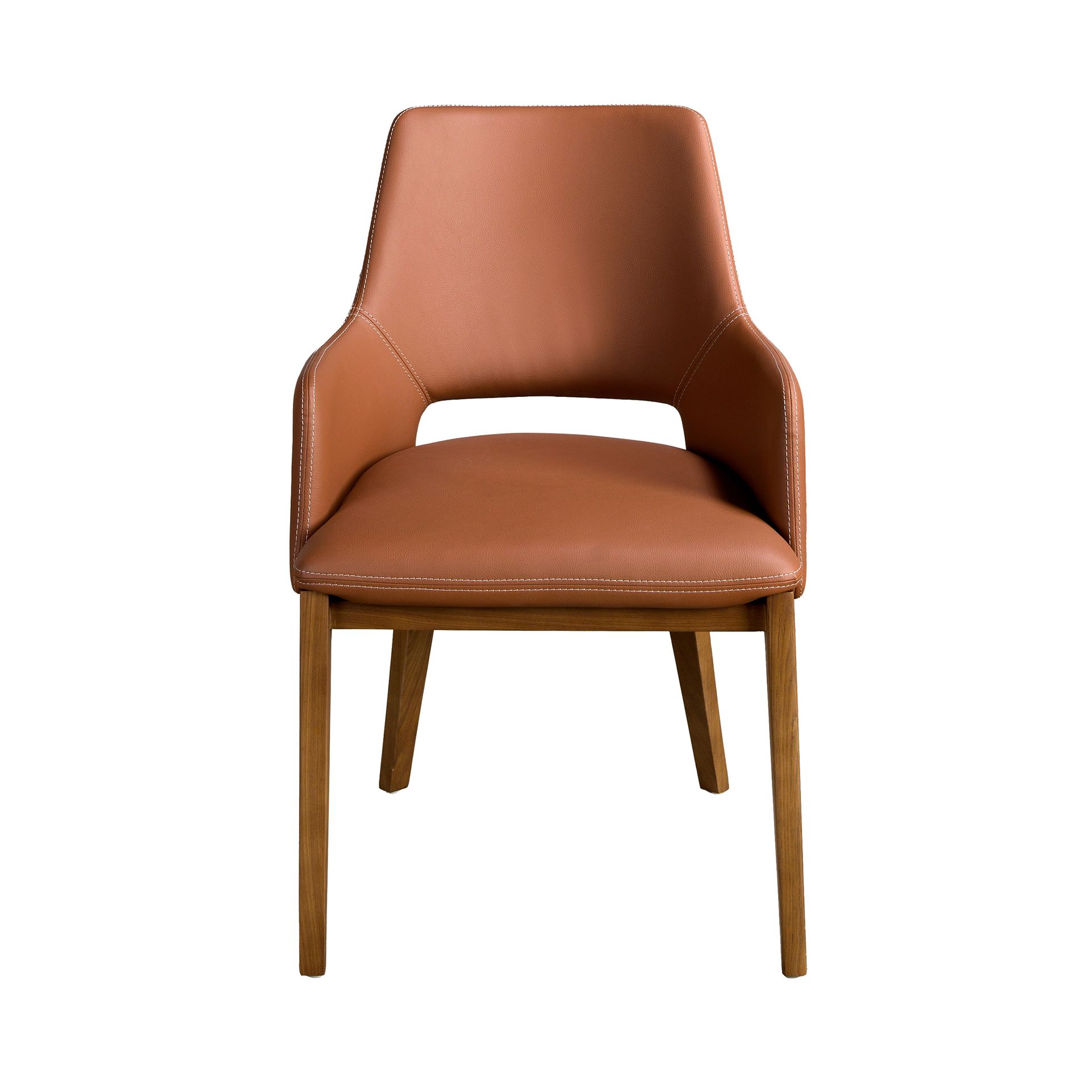 Dining chair faux leather brown