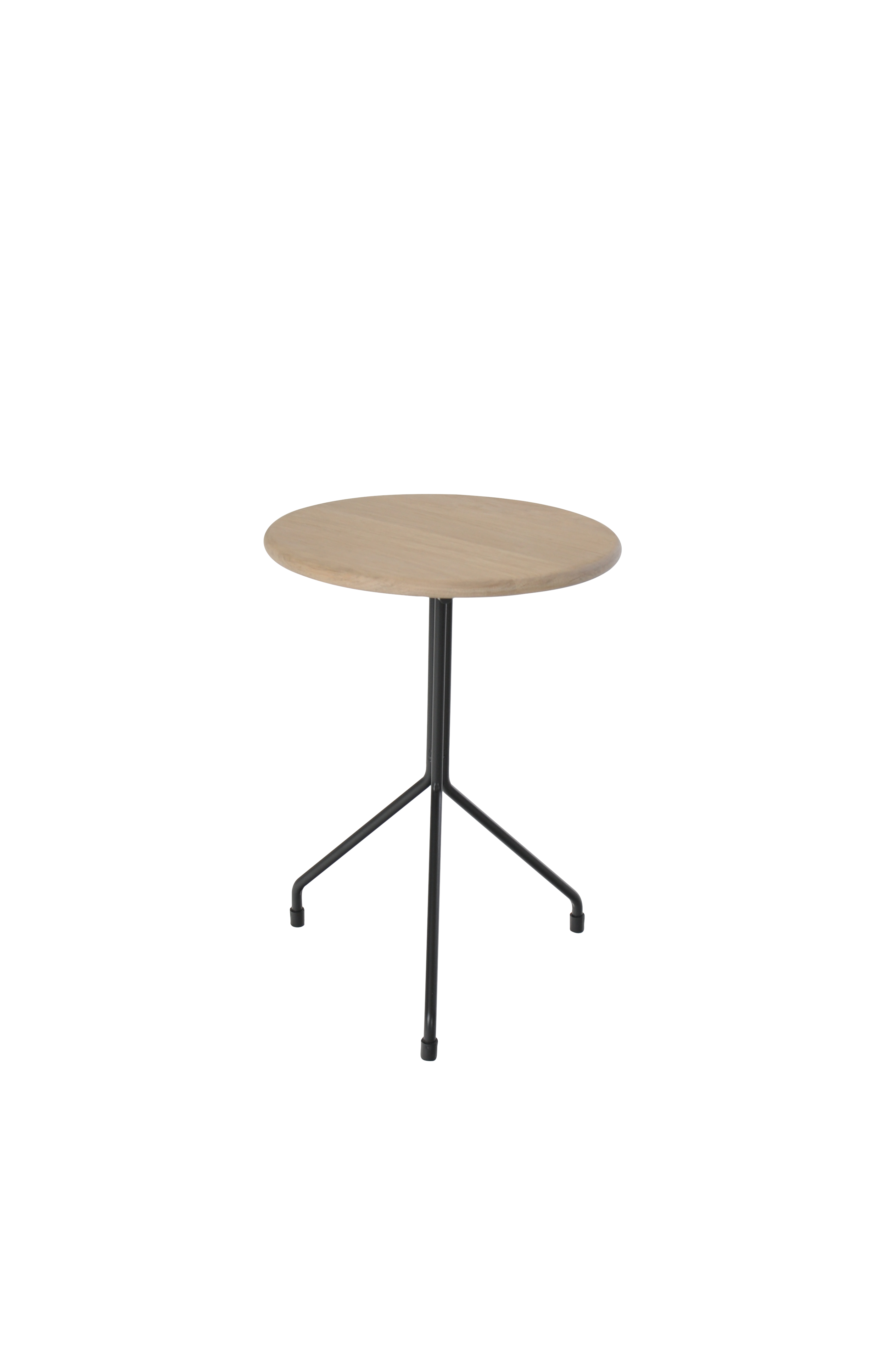 Alforone Side table Oak wood Steel Natural Ø 35cm