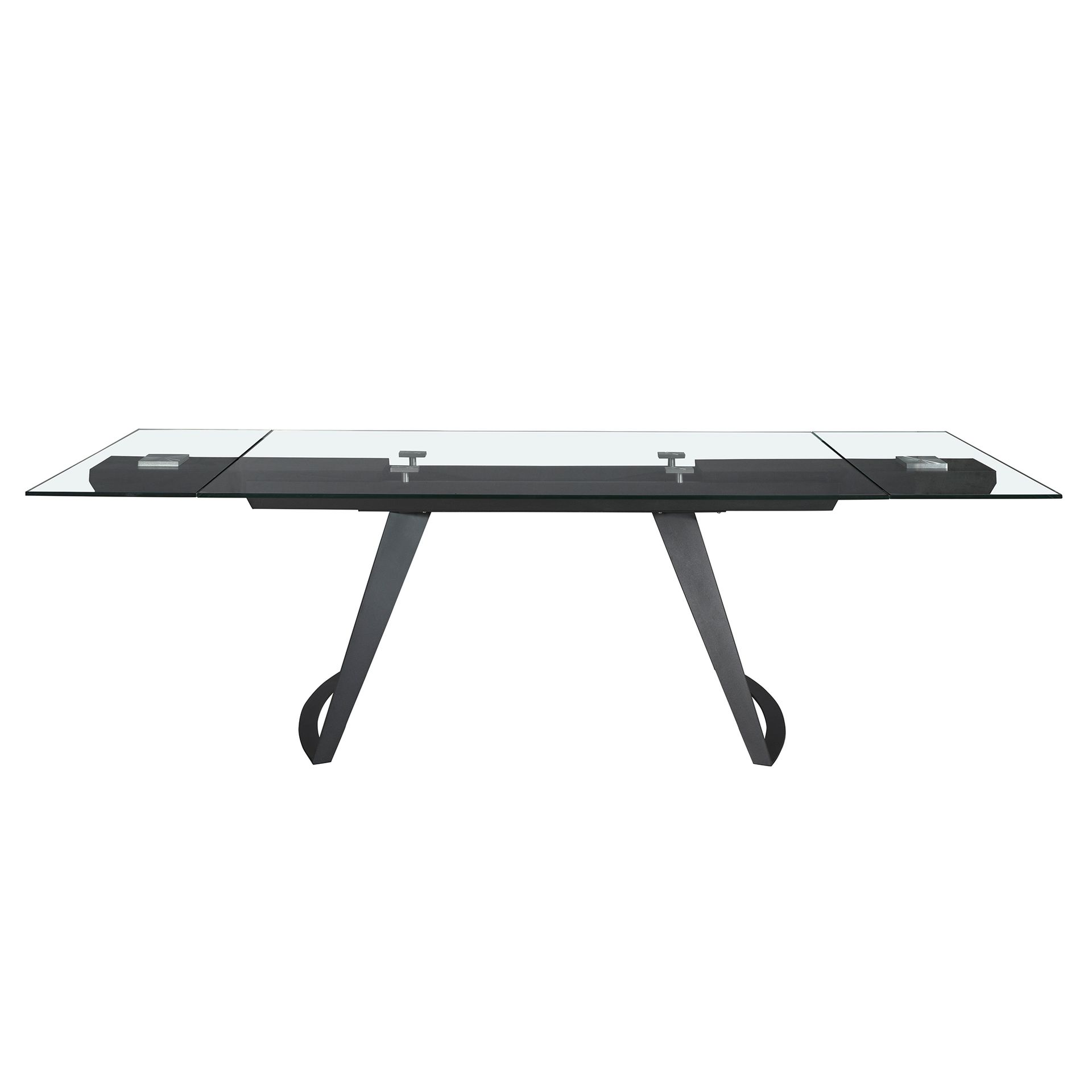 Esstisch Ausziehbar Sicherheitsglas Stahl Schwarz