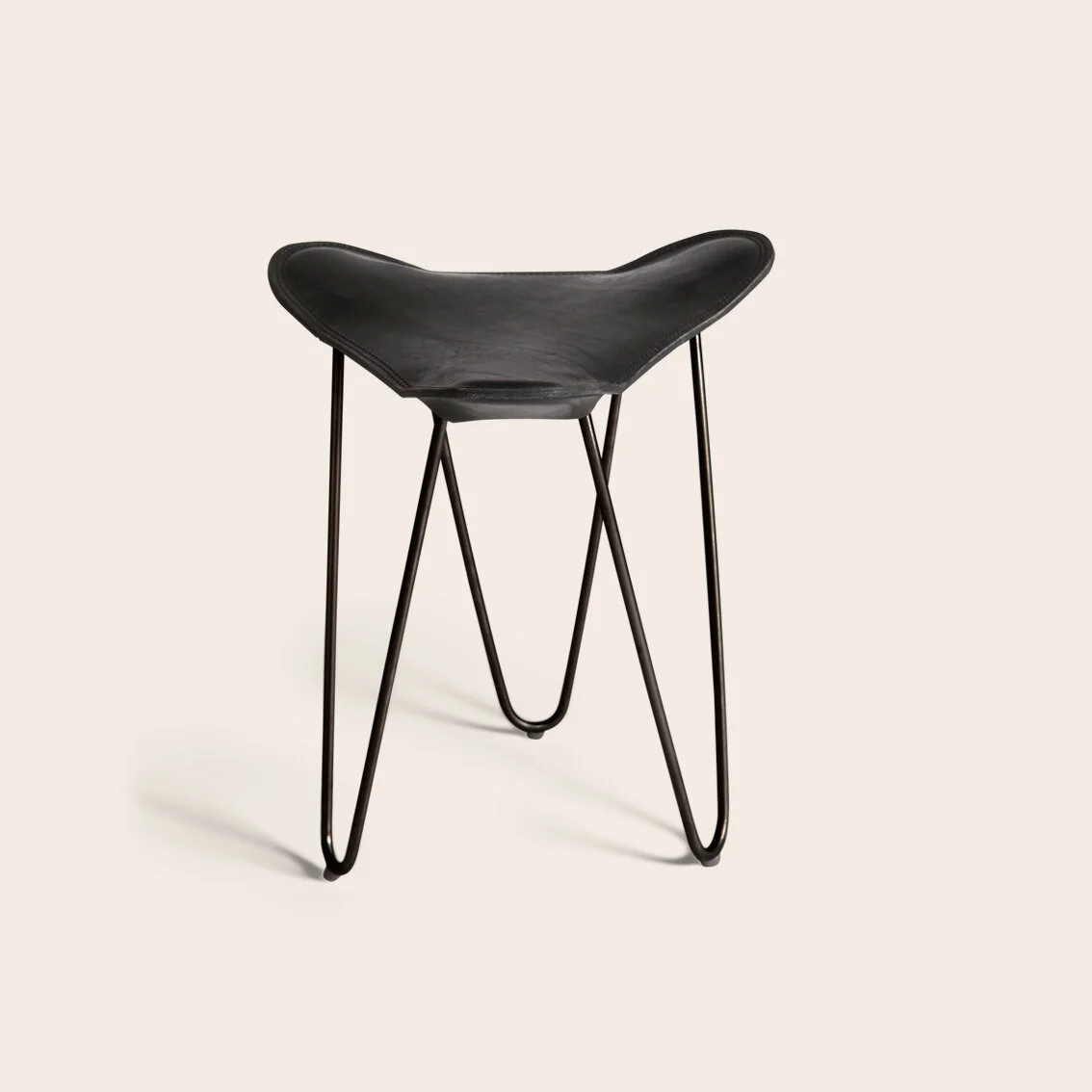Trifolium Stool Leather Black