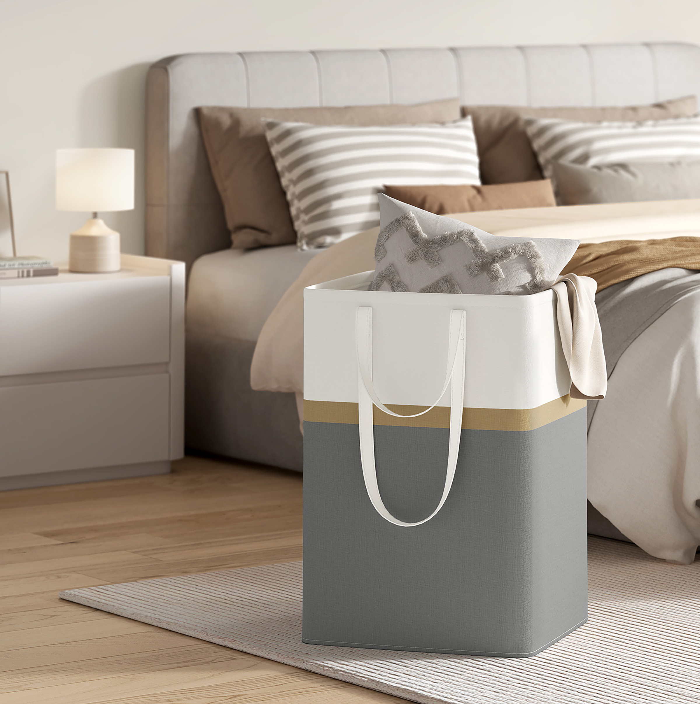 2x Abumi Laundry Basket Grey