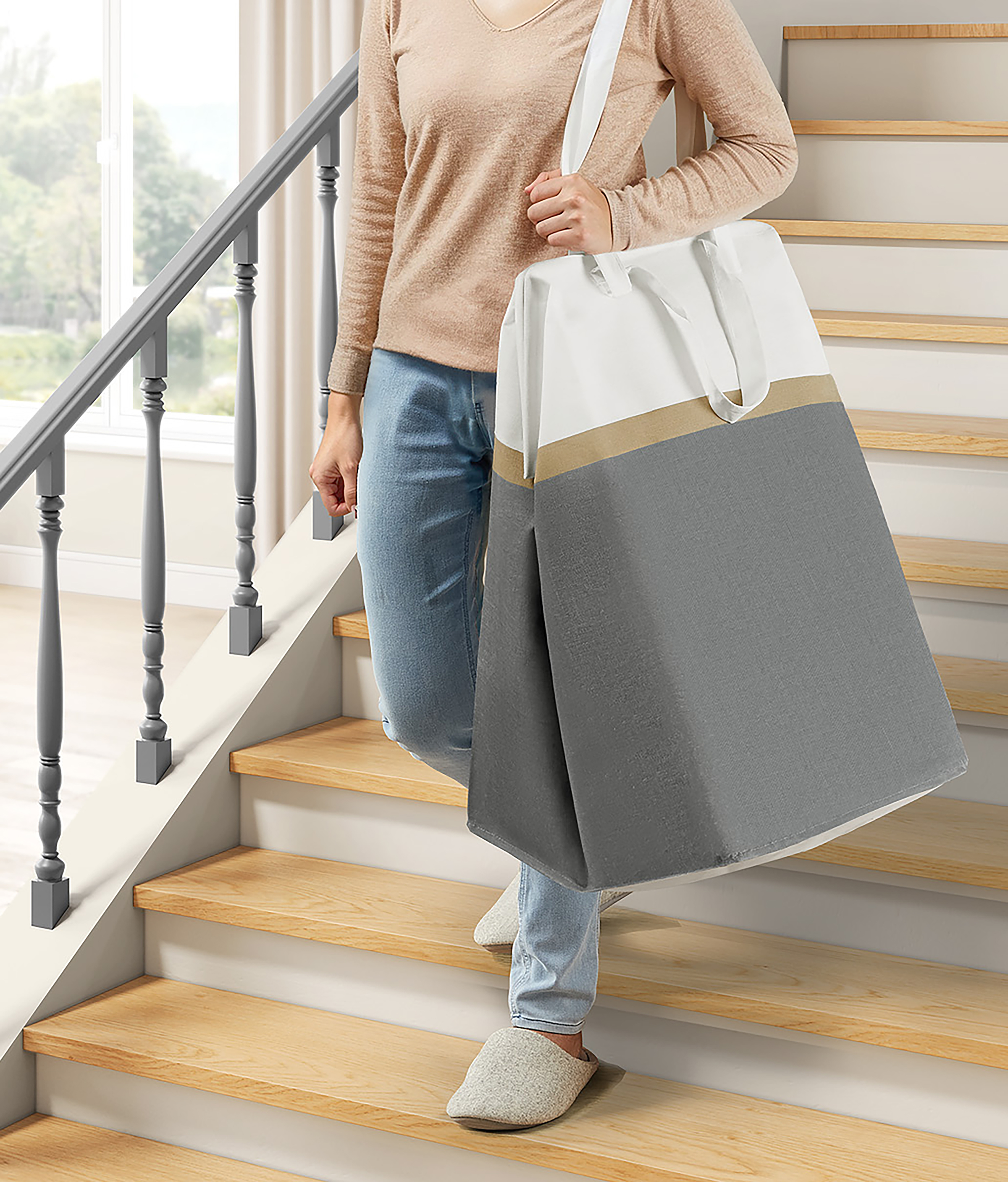 2x Abumi Laundry Basket Grey