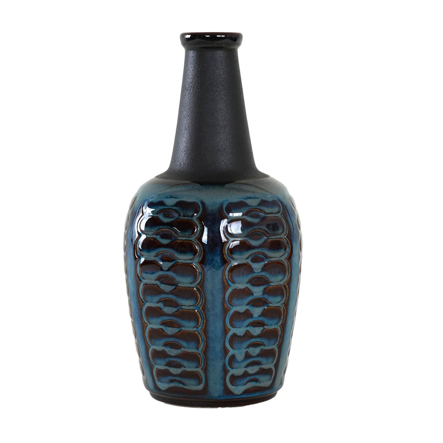 Vase Steinzeug Blau