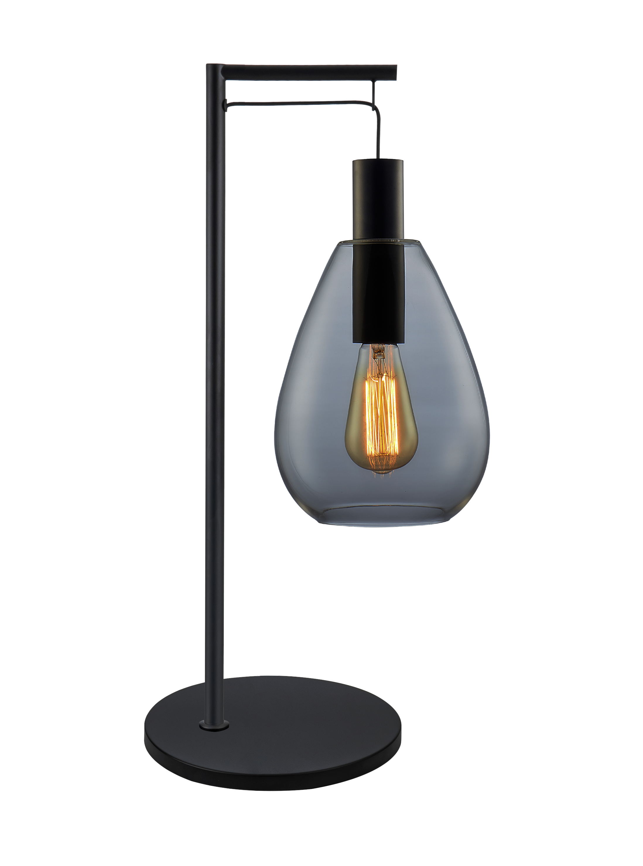 Lampada da tavolo vetro fumé grigio