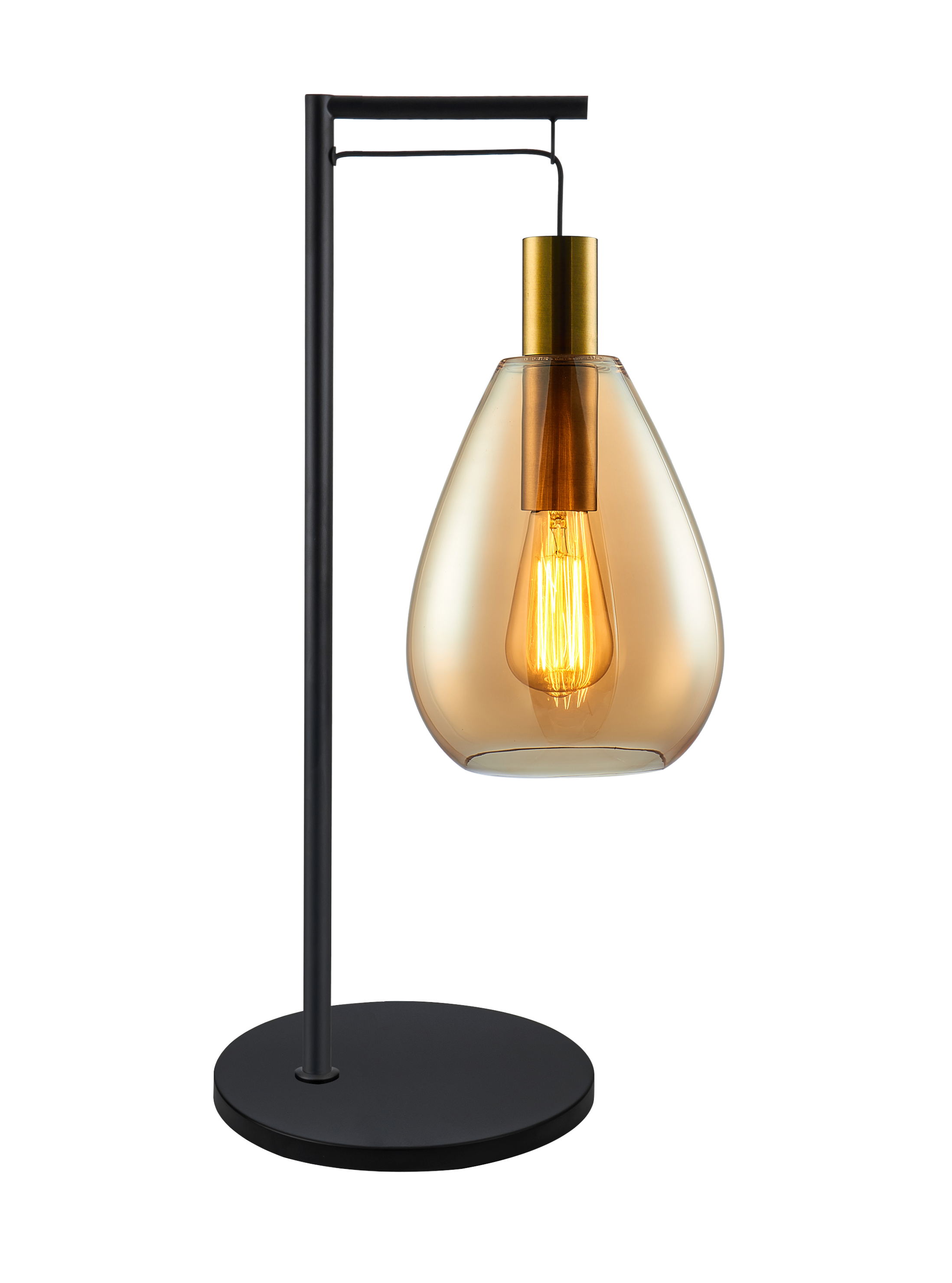 Tischlampe Glas Bernstein