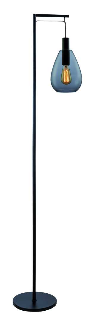 Floor lamp smoked glass grey