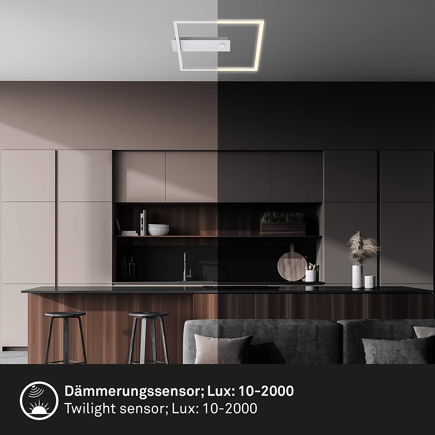 Figa Sensor LED Ceiling Light Silver