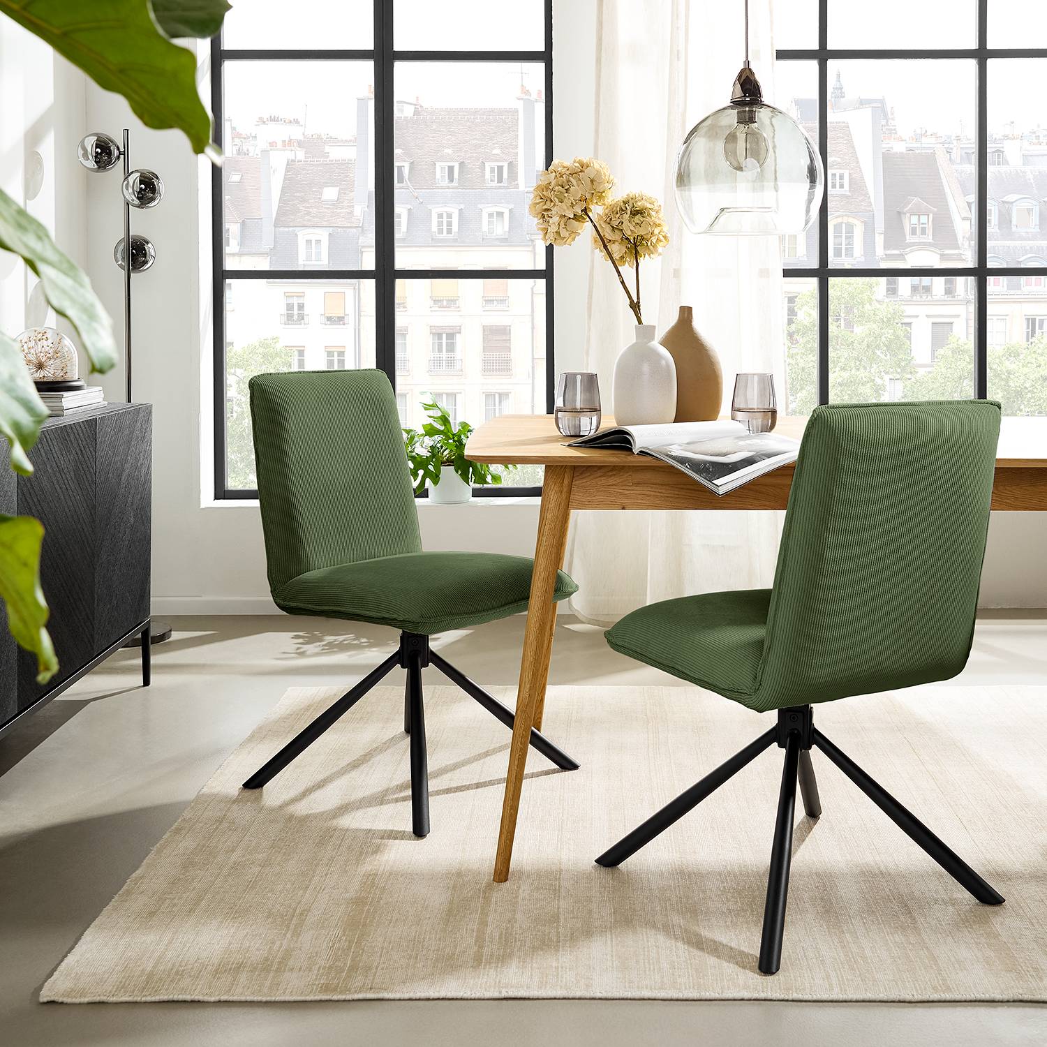2x Twatasha Dining Chair Olive Green