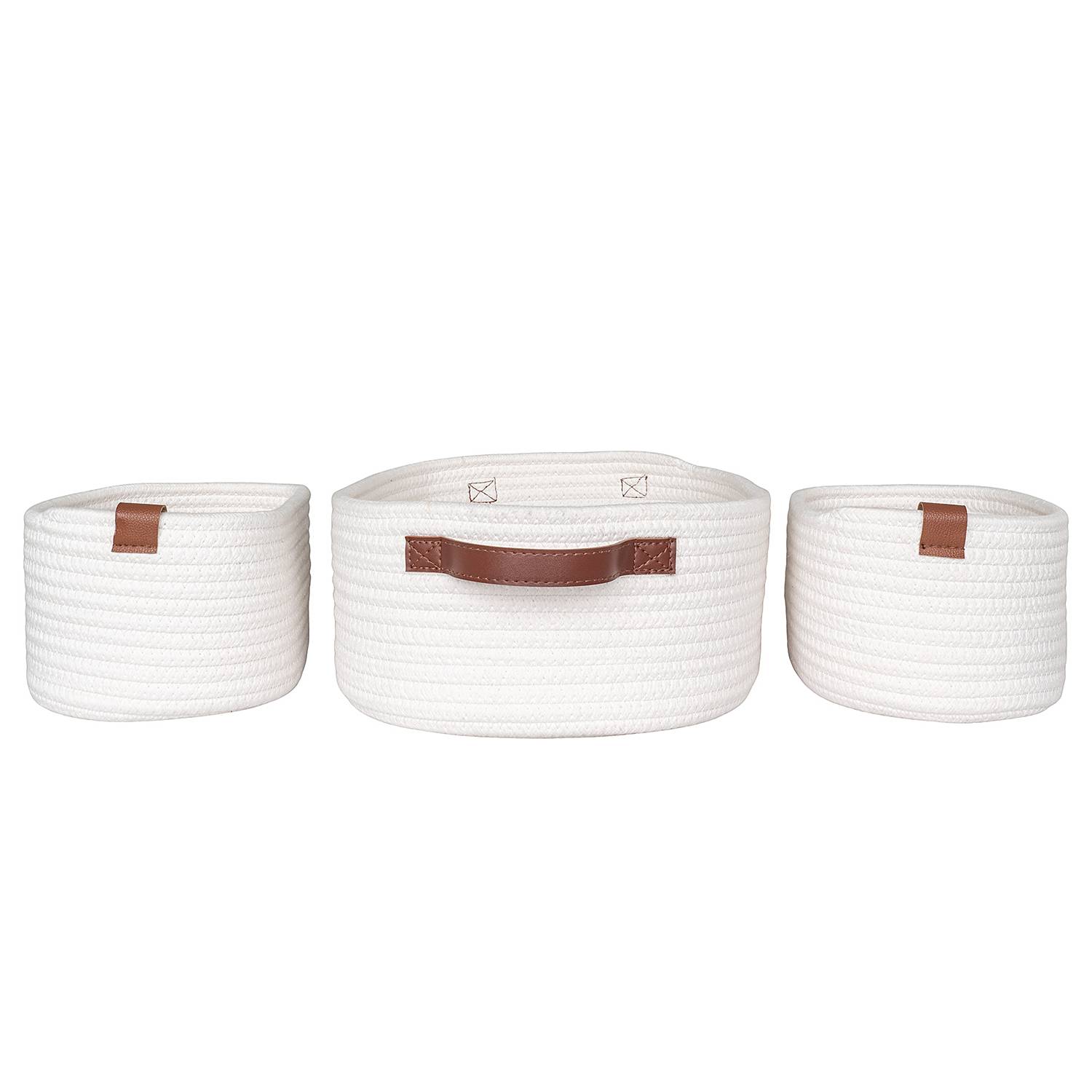 3x Jarana Storage basket Cotton White