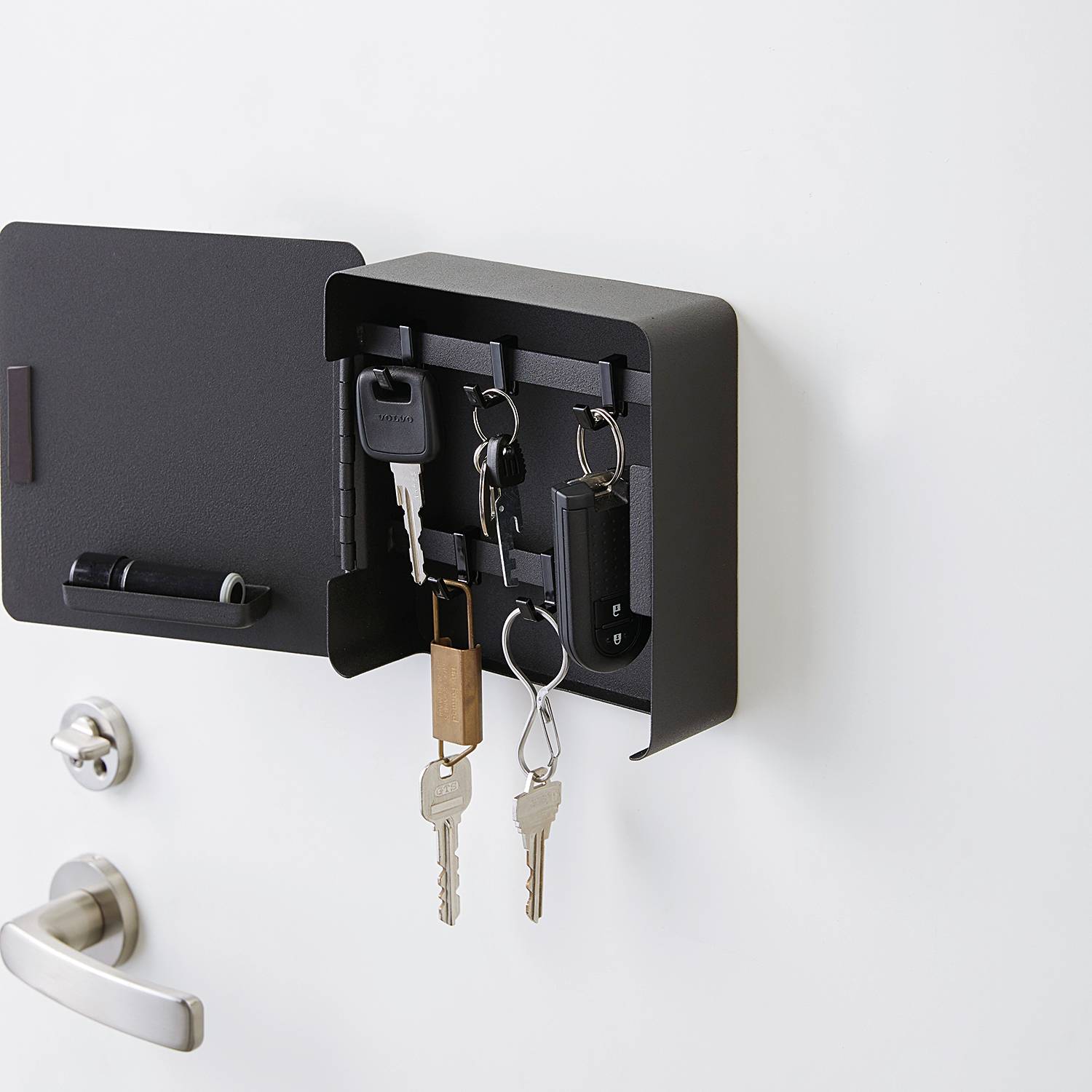 Tower Key Box Steel Black