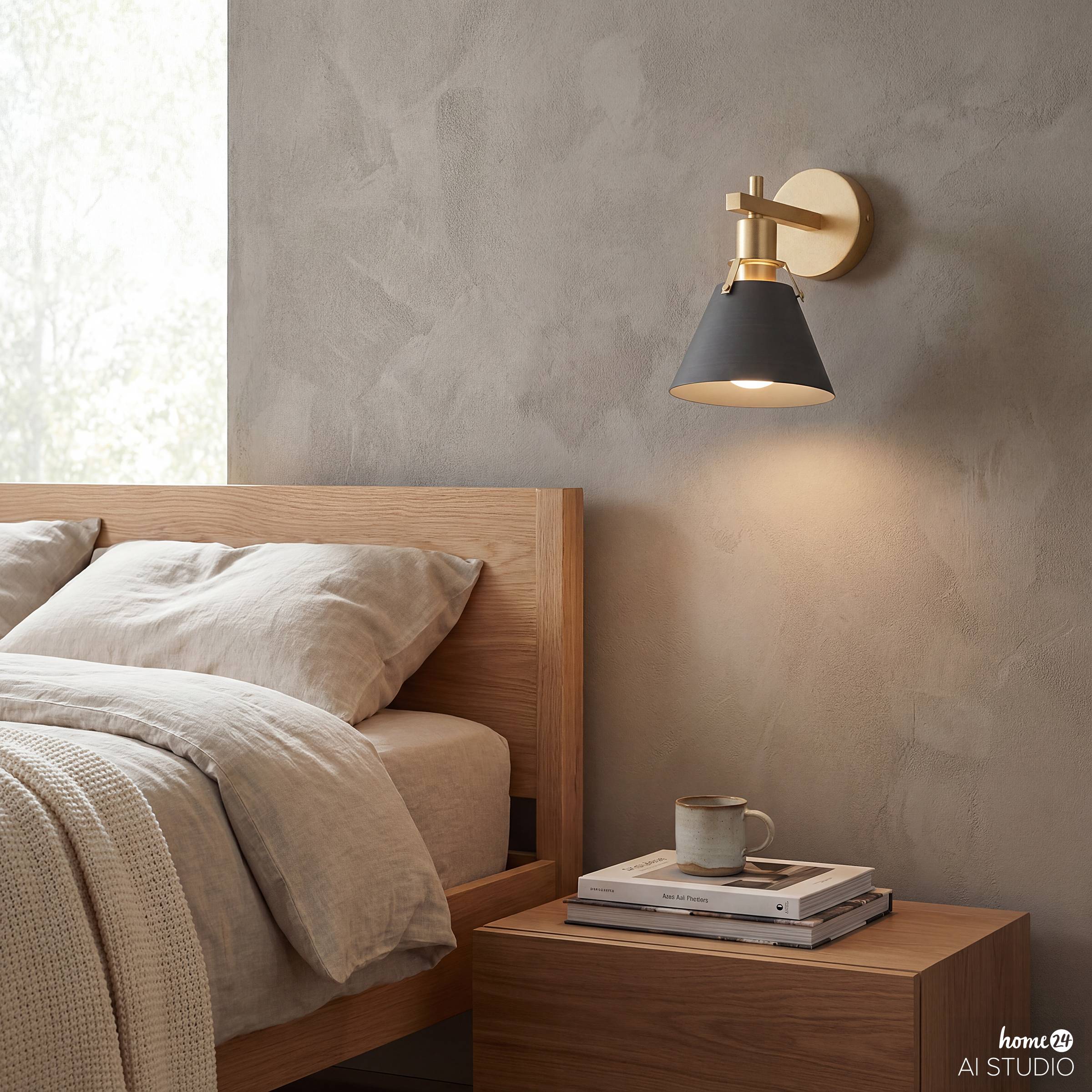 Shan Wall Lamp with Rechargeable Bulb Grey