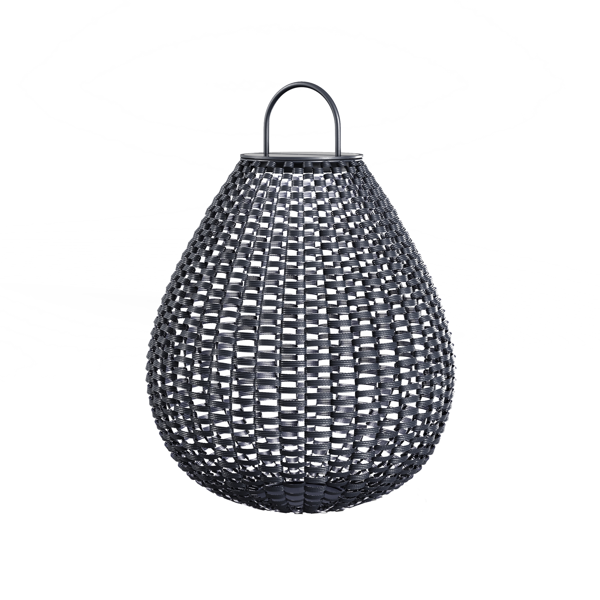 Plet Solar-Lampe Rattan Schwarz Ø 36cm