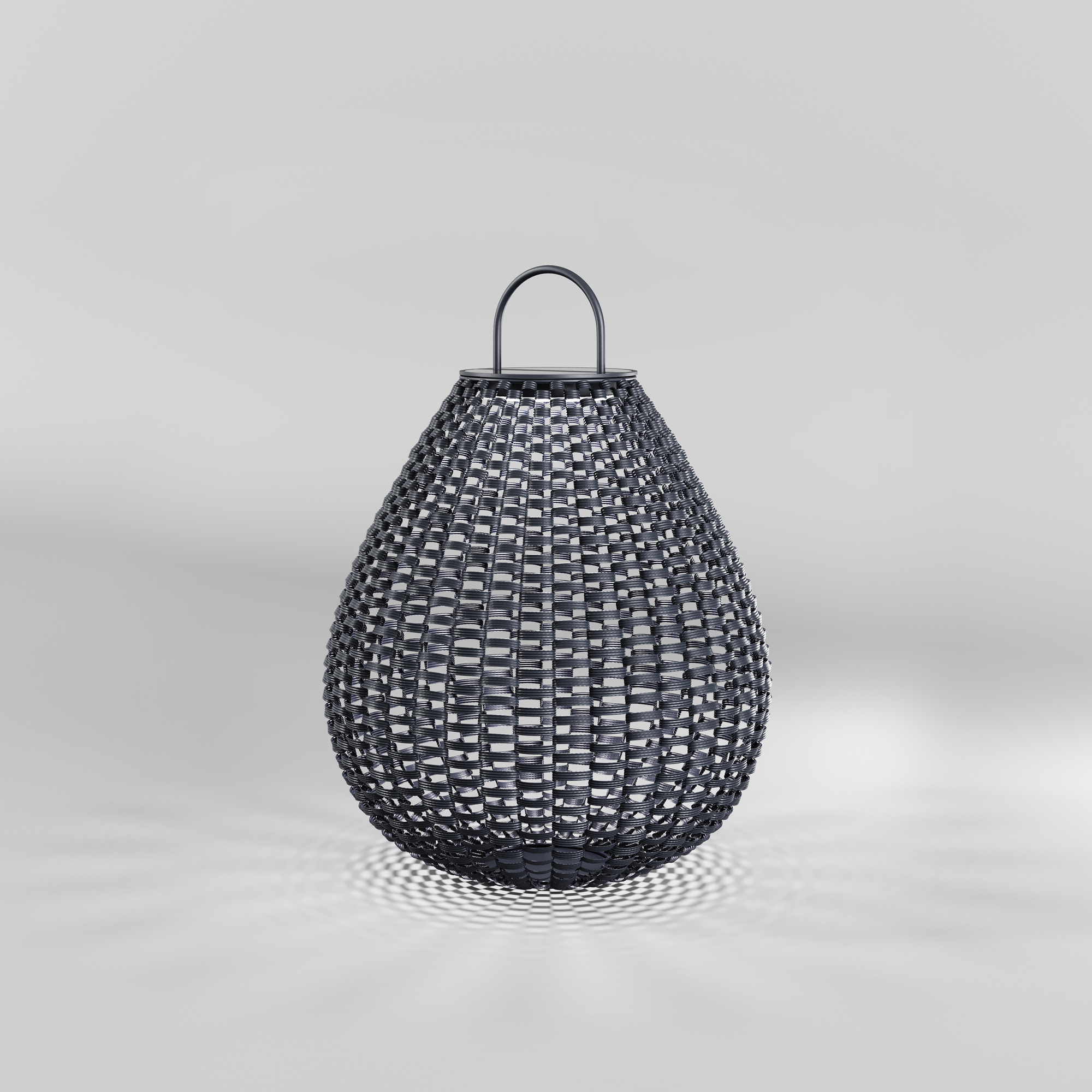 Plet Solar-Lampe Rattan Schwarz Ø 36cm