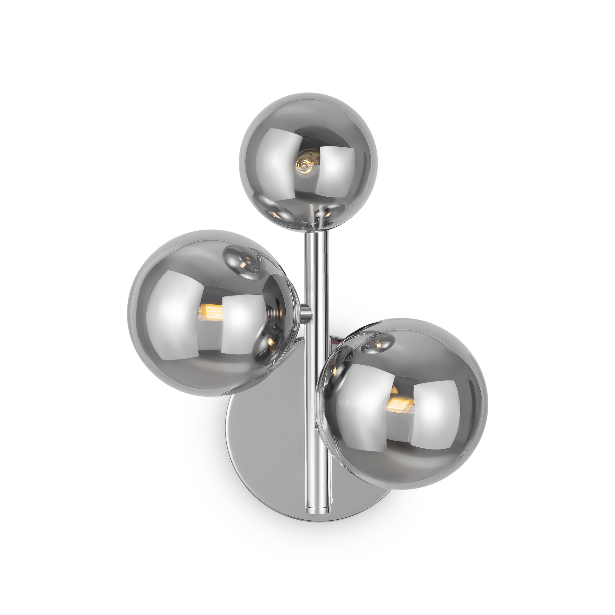 3-Light Dallas Wall Light Metal Glass Silver