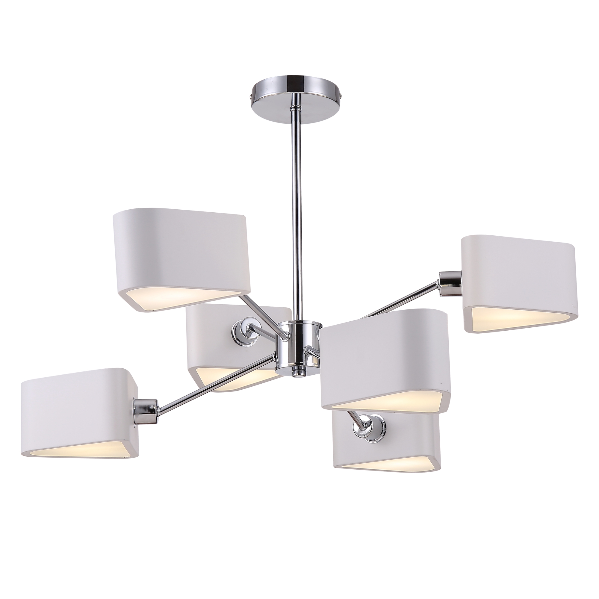 6-Light Brianne Chandelier Metal Silver