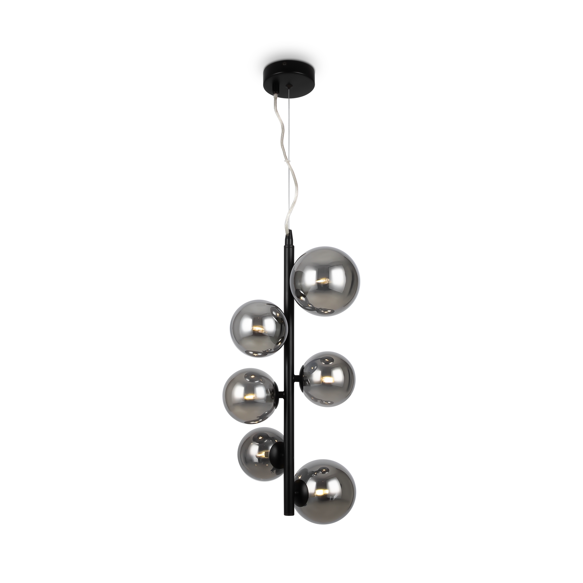 Dallas Pendelleuchte mundgeblasenes Glas Schwarz Ø 29cm