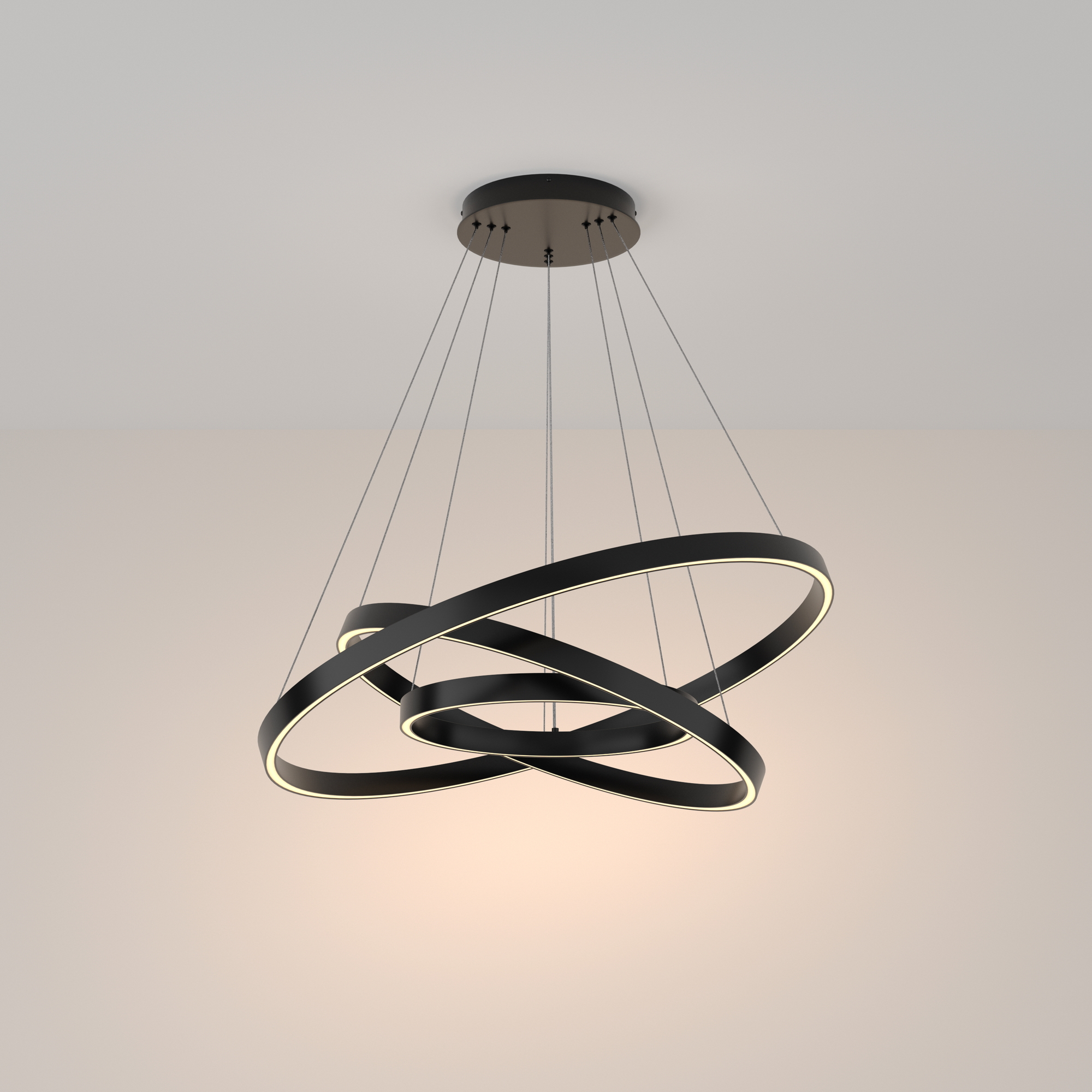 Rim Pendelleuchte Schwarz Ø 80cm