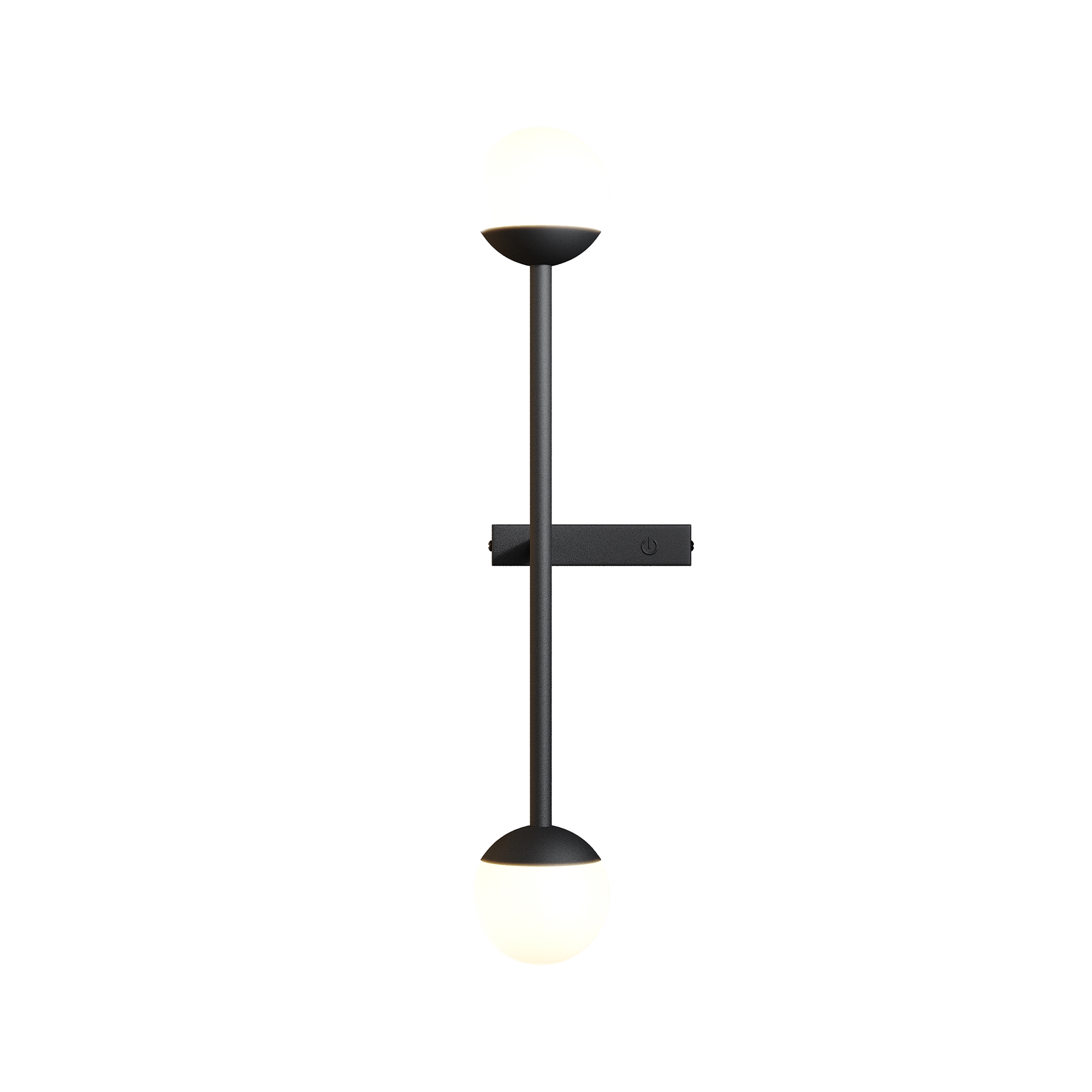 2-Light Touch Wall Lamp Metal Glass Black