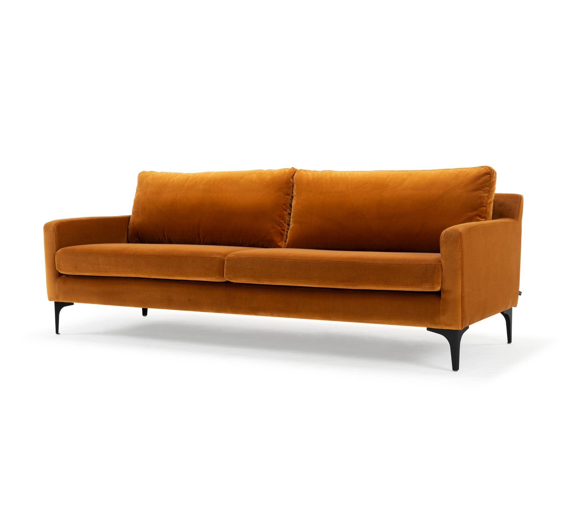Astha 3-Sitzer Sofa Velours Matt Amber