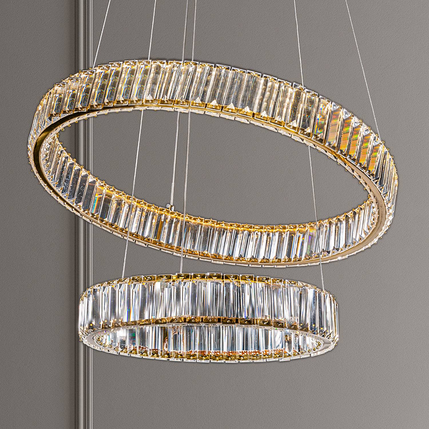 2-Flammig Aurelia Typ D Pendelleuchte Aluminium Gold