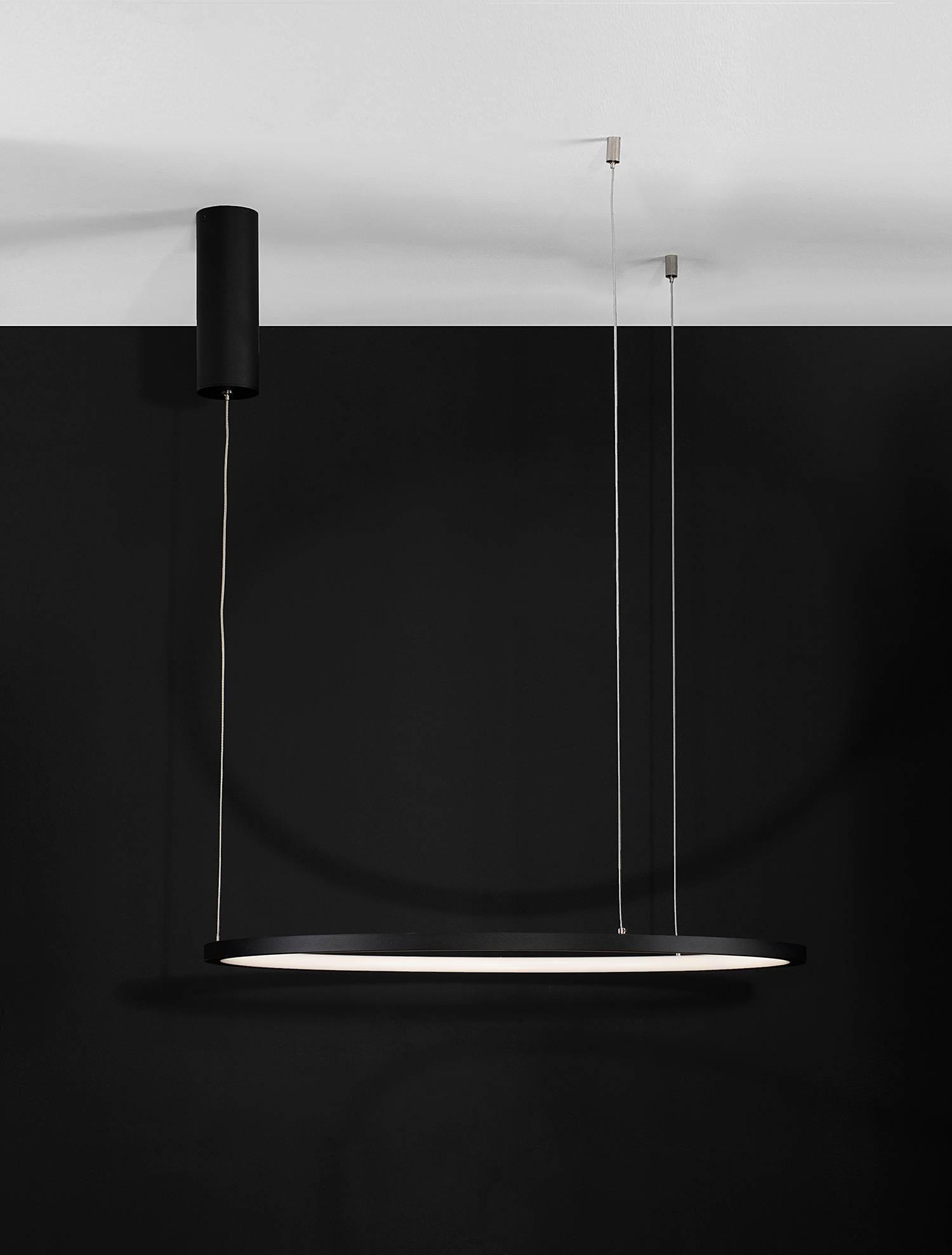1-Flammig Tarquin Pendelleuchte Aluminium Schwarz Ø60cm