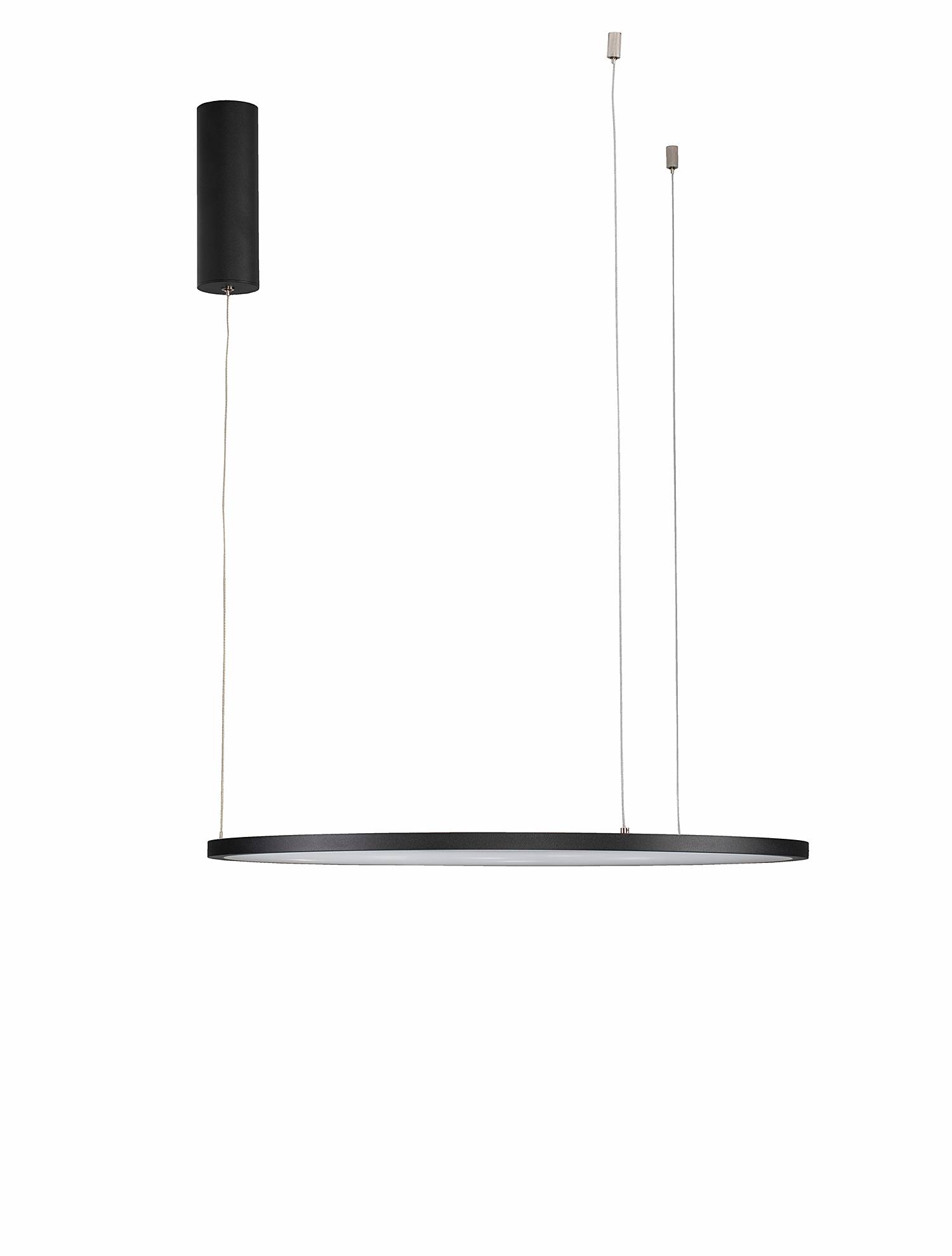 1-Flammig Tarquin Pendelleuchte Aluminium Schwarz Ø60cm