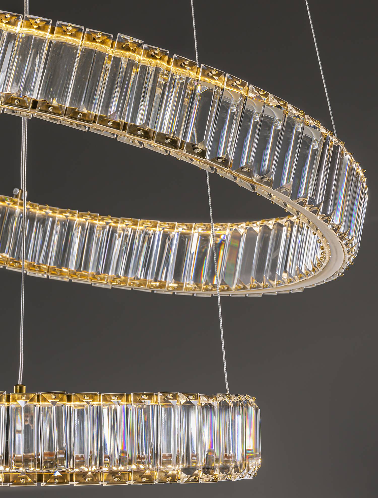 2-Flammig Aurelia Typ D Pendelleuchte Aluminium Gold