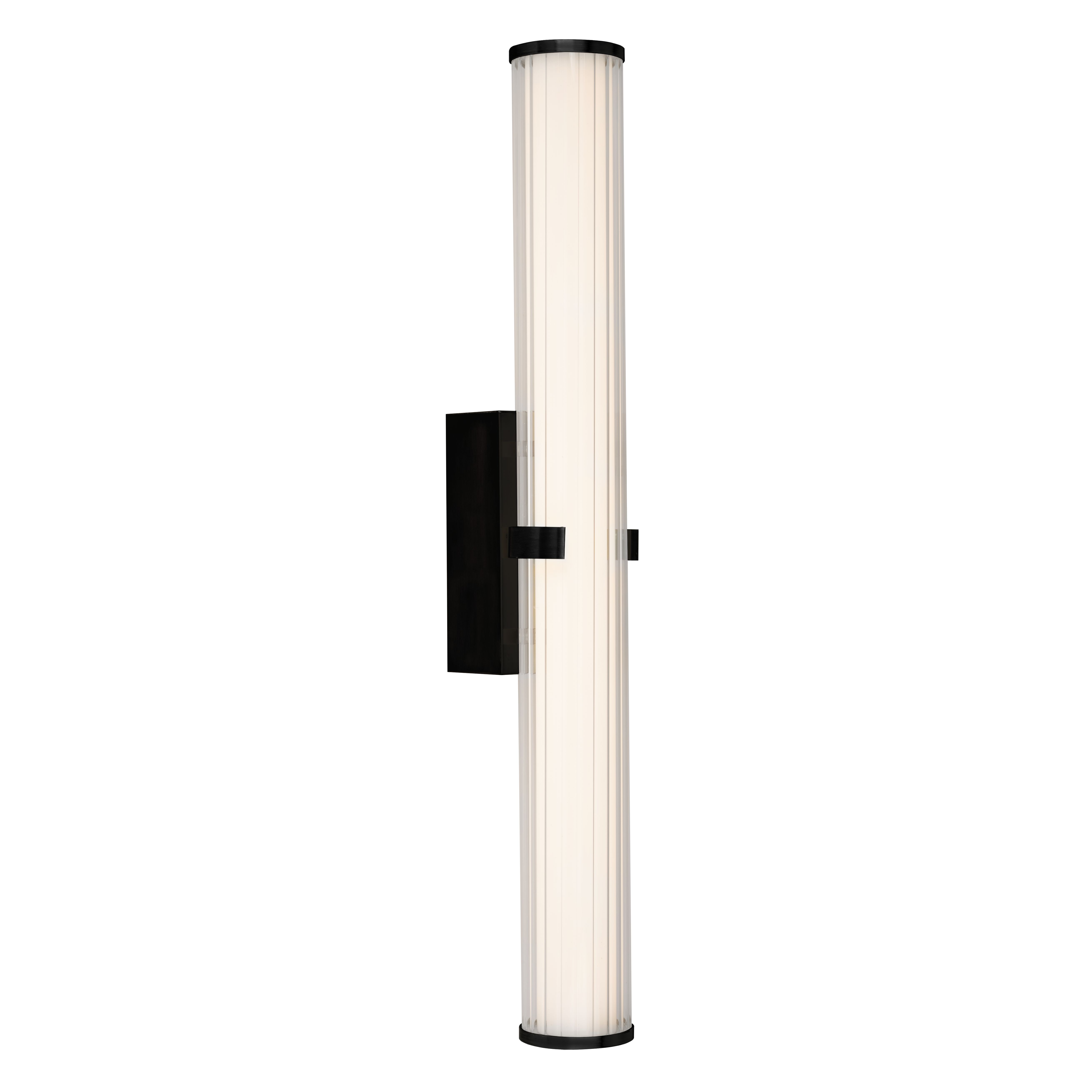 Clamp LED bathroom light steel opal glass black