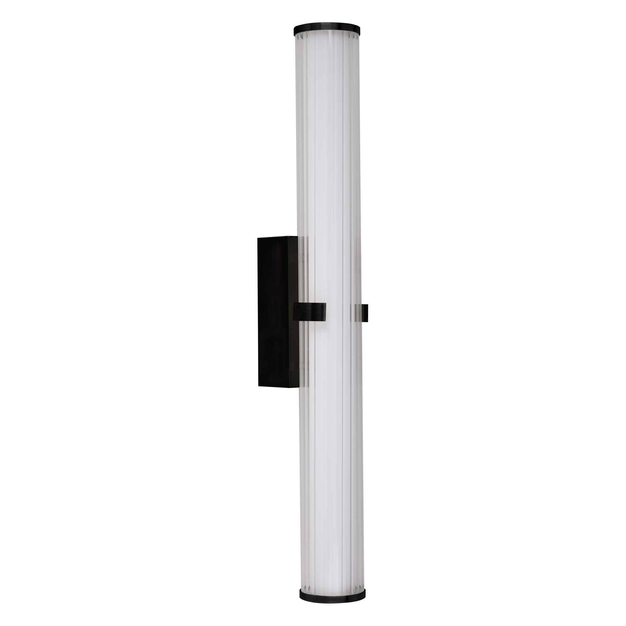 Clamp LED bathroom light steel opal glass black