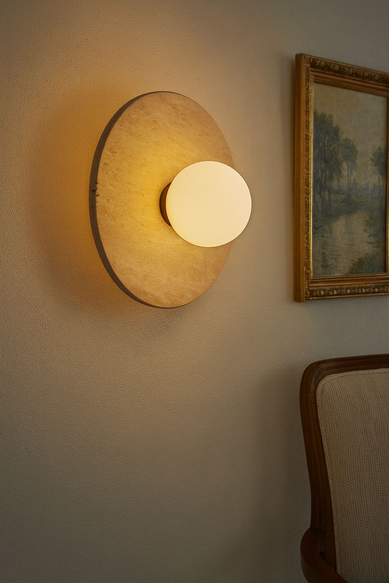 Tor-Nun Wall Lamp Travertine White