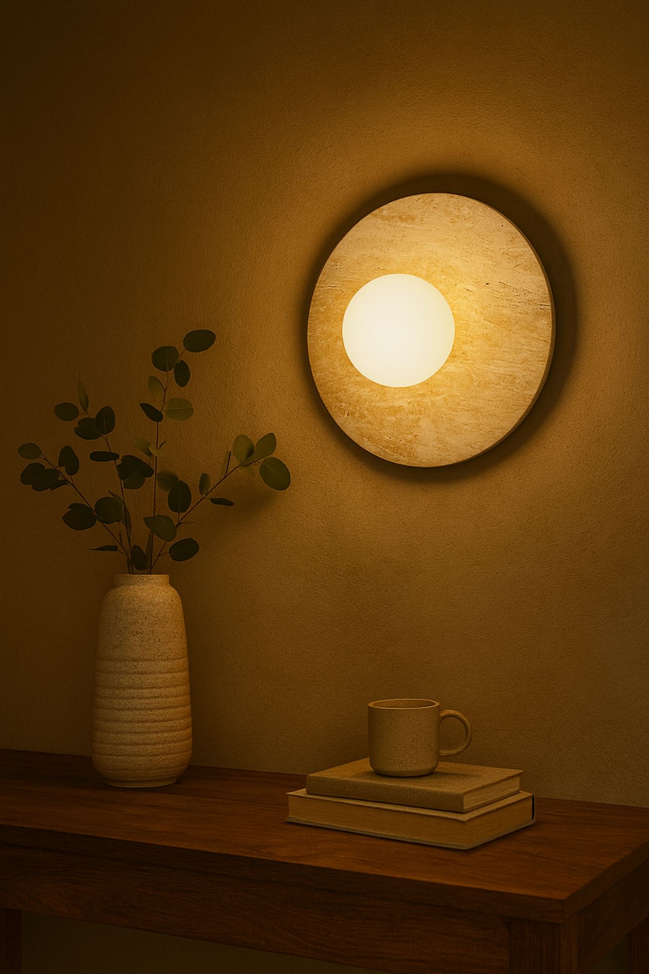Tor-Nun Wall Lamp Travertine White