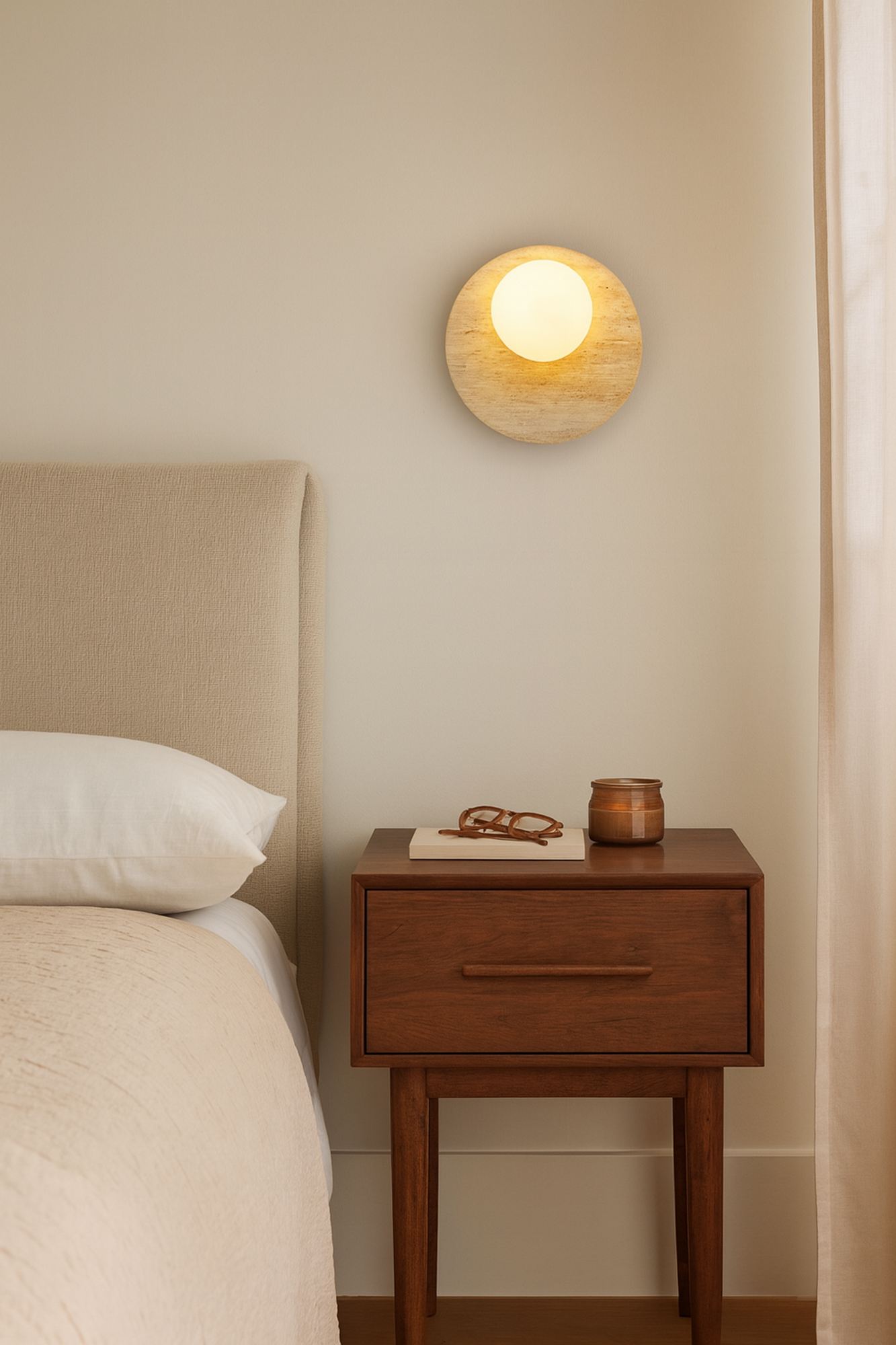 Tor-Look Wandleuchte Creme