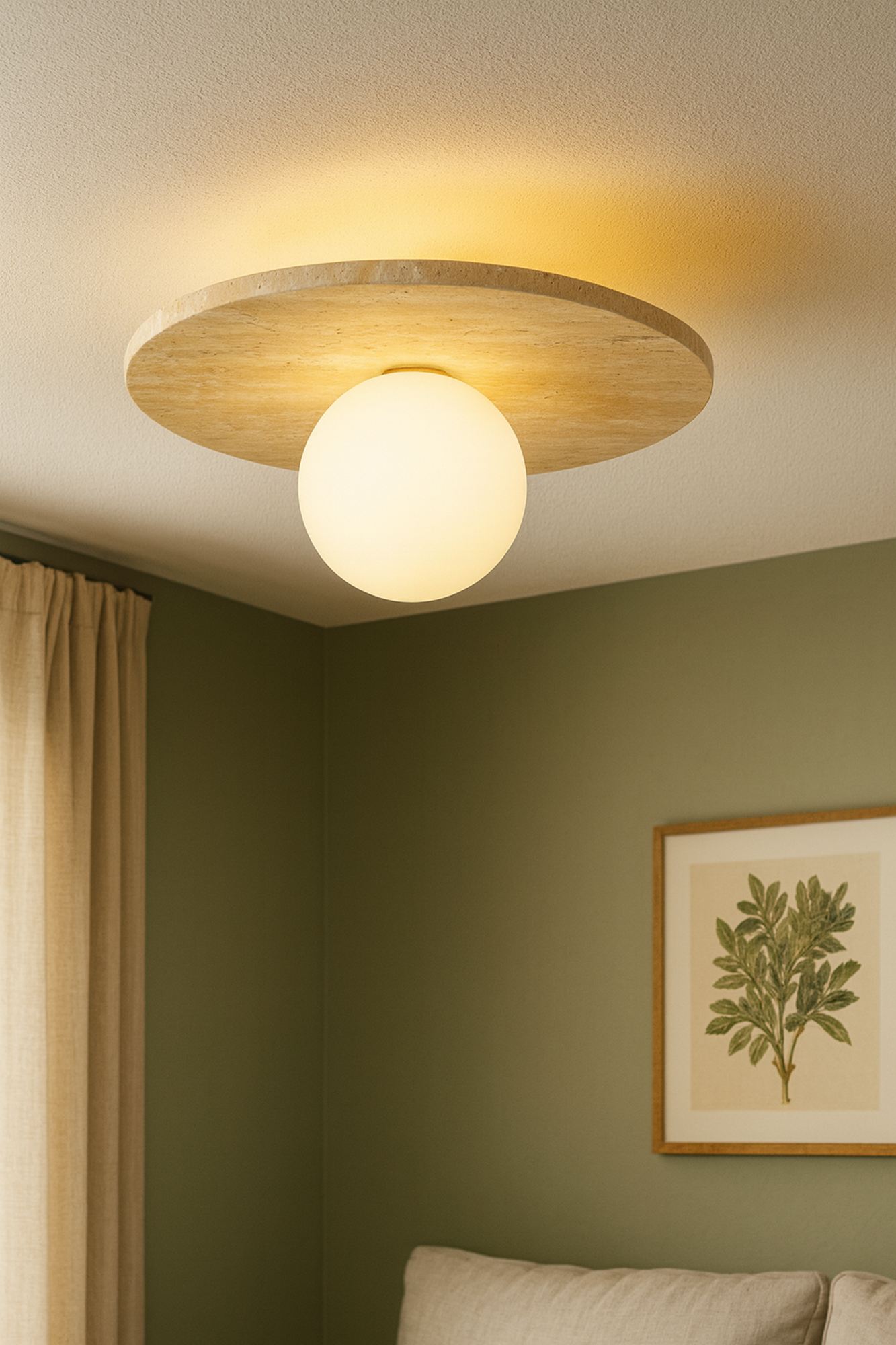 Tor-Tun Lampada a sospensione Travertino Crema Ø 10cm