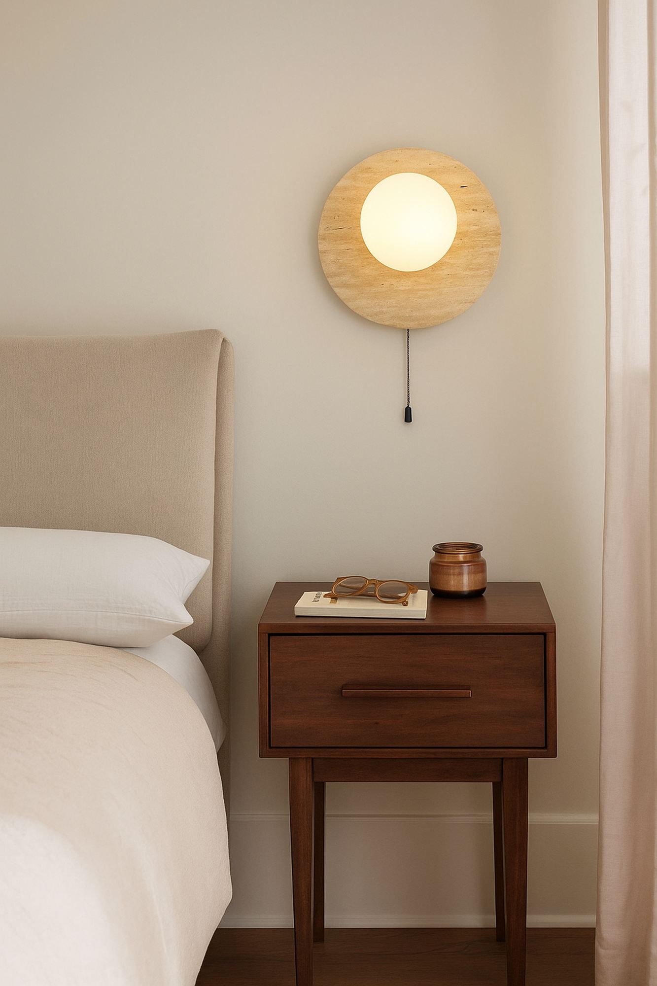 Tor Wall Lamp Travertine Cream