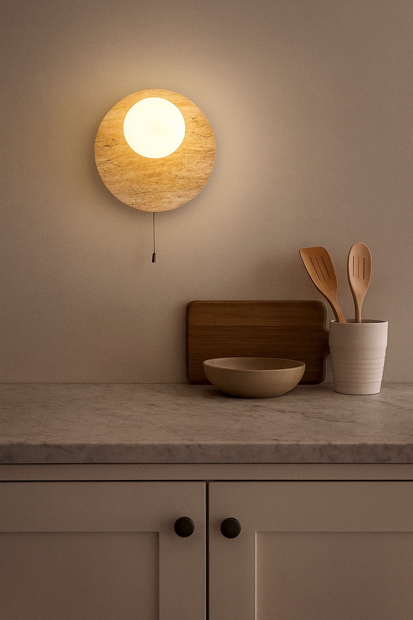 Tor Wall Lamp Travertine Cream