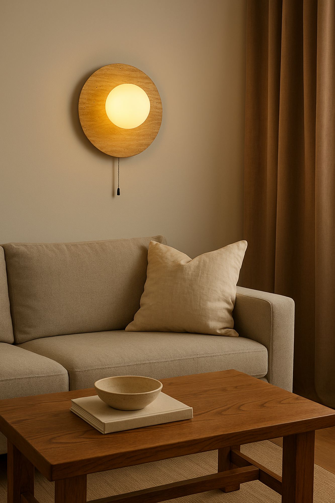 Tor Wall Lamp Travertine Cream