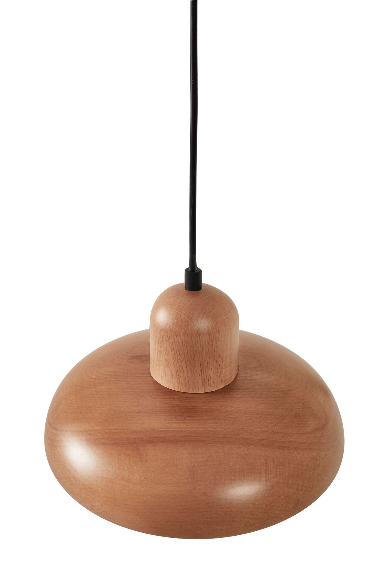 Hand Pendant Light Oak Wood Brown